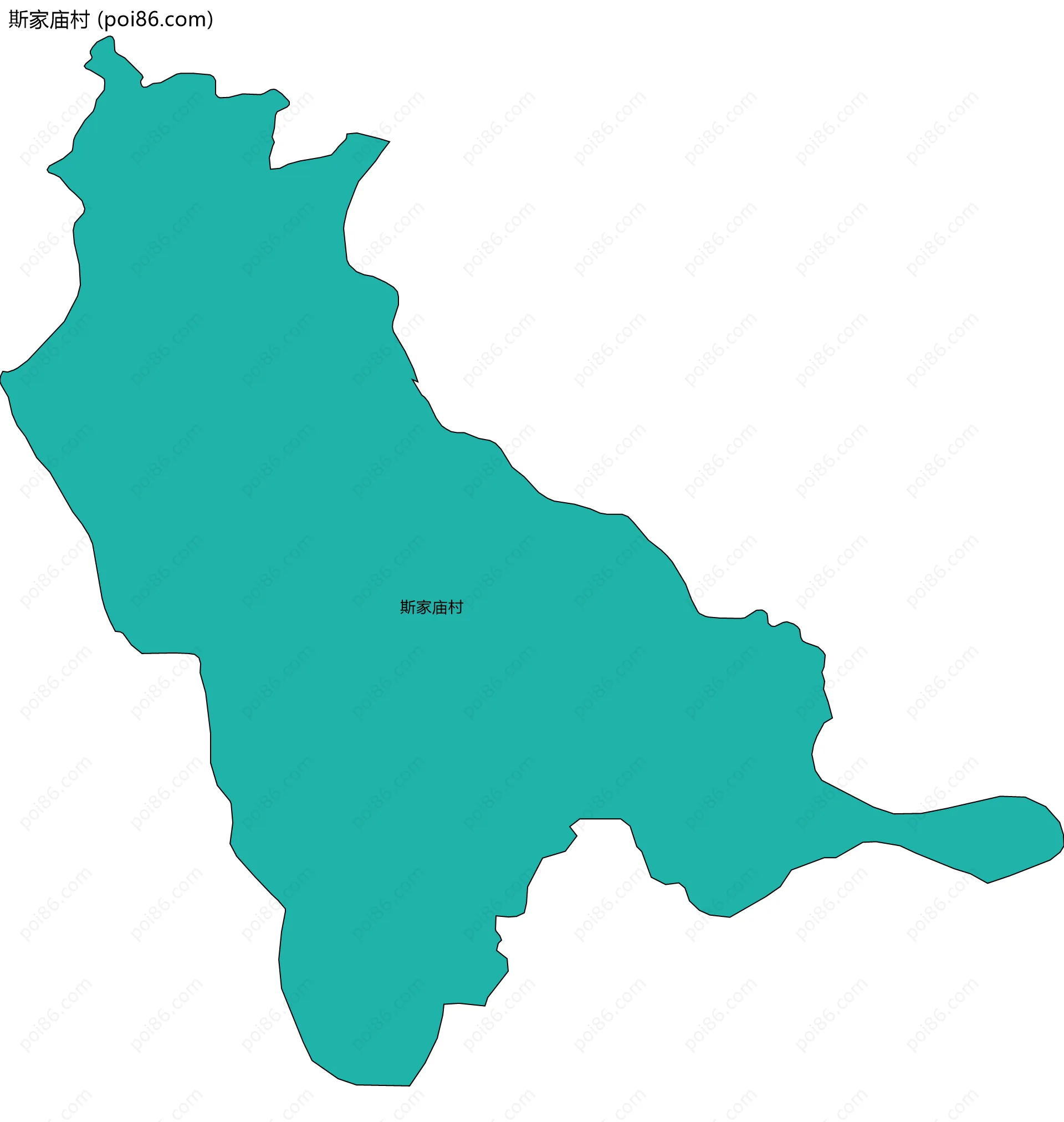 斯家庙村边界地图