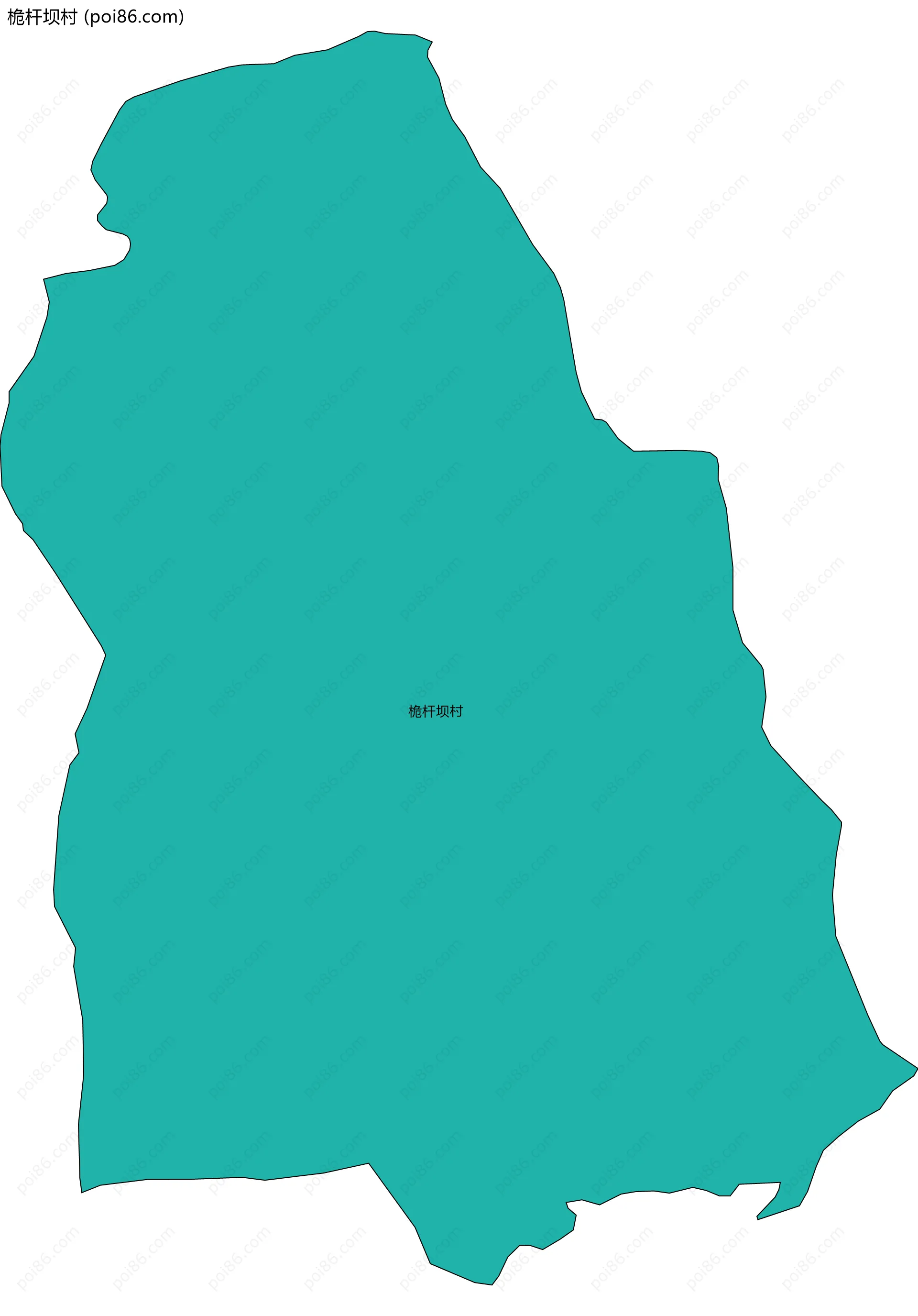 桅杆坝村边界地图