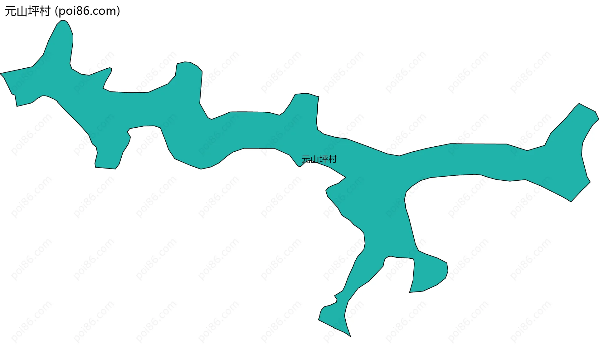 元山坪村边界地图