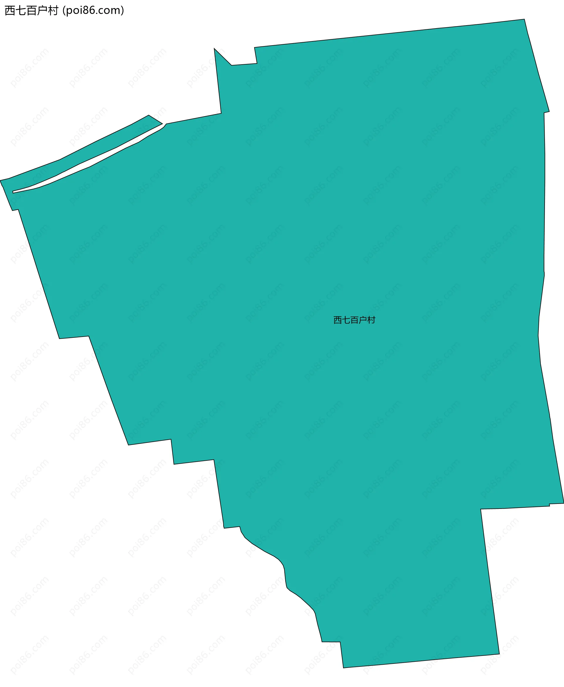 西七百户村边界地图