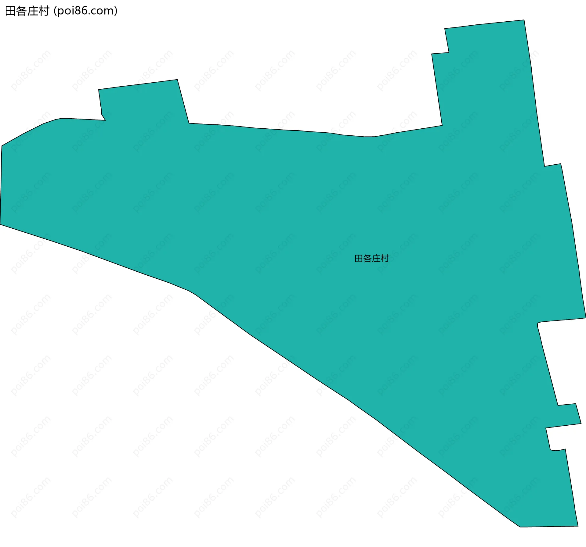 田各庄村边界地图
