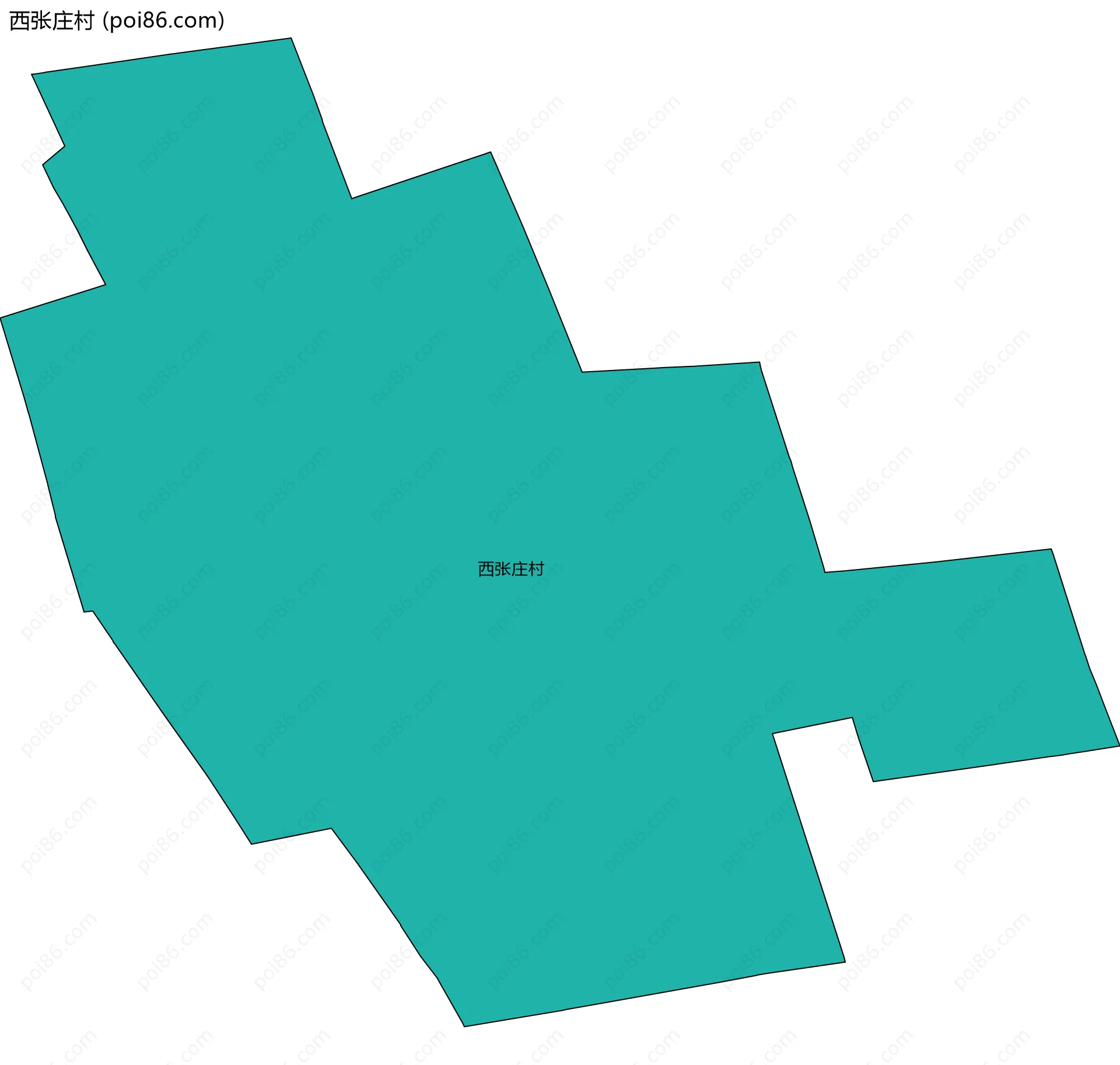 西张庄村边界地图