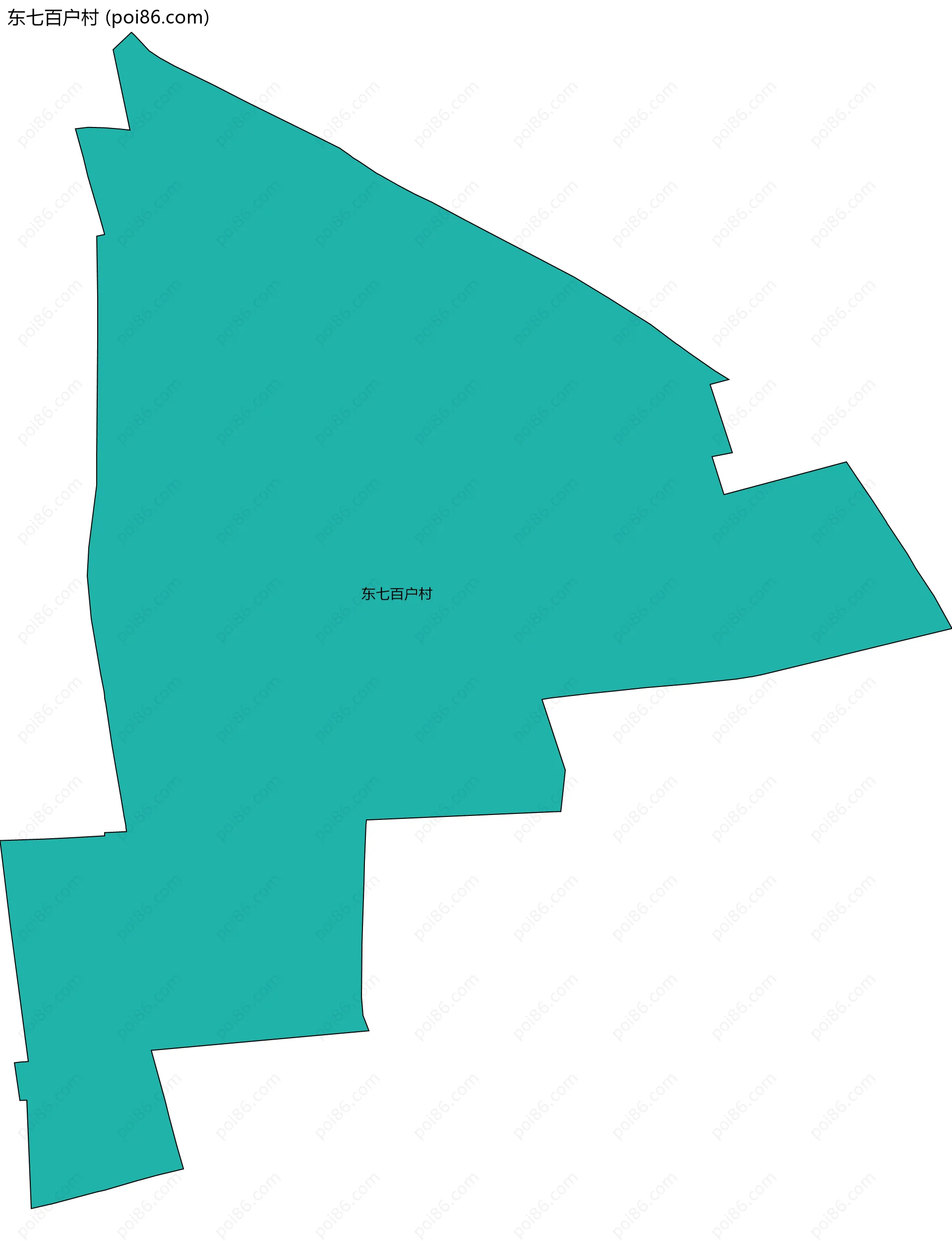 东七百户村边界地图
