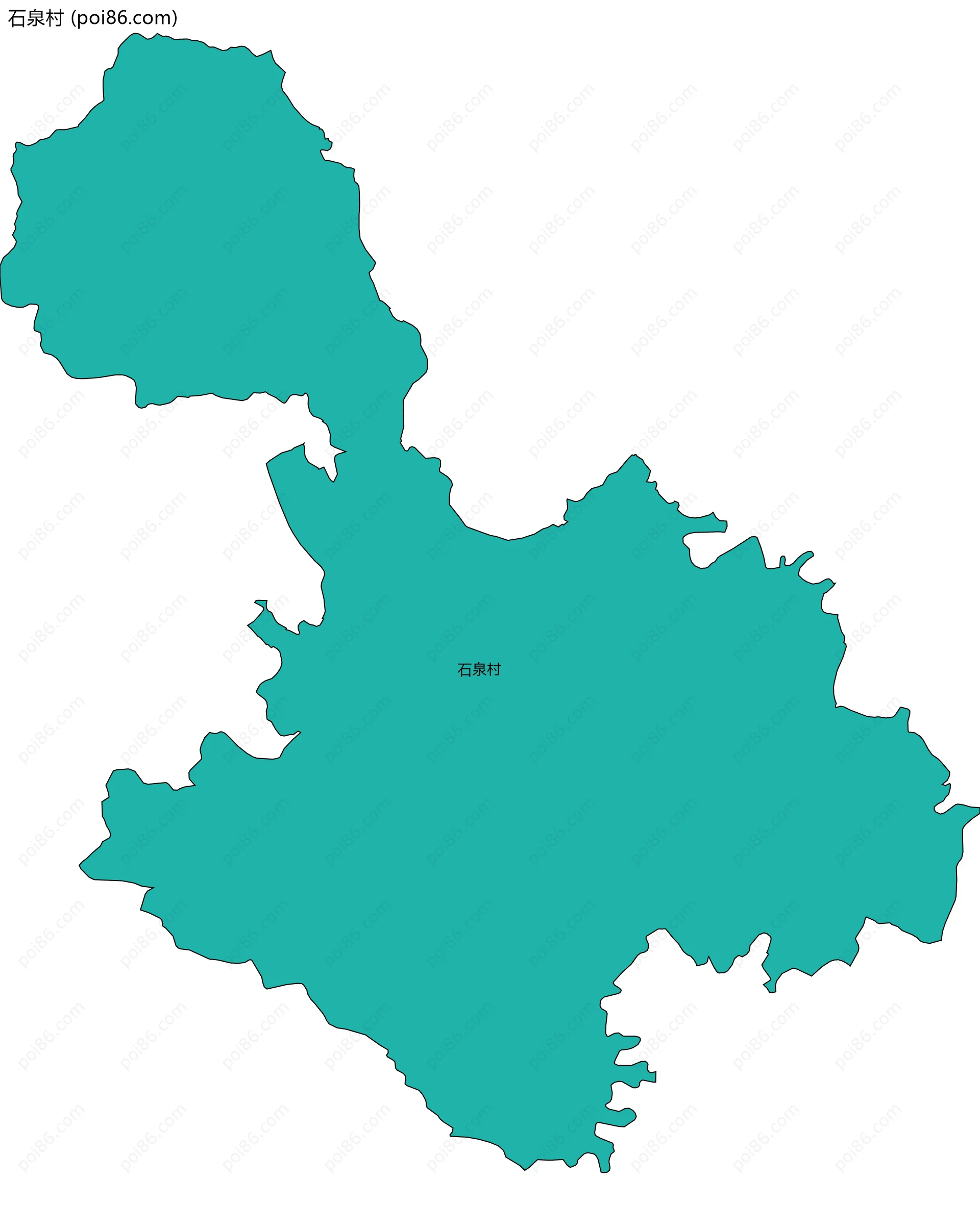 石泉村边界地图