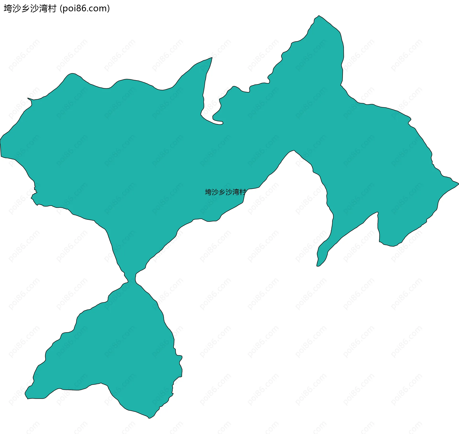 垮沙乡沙湾村边界地图