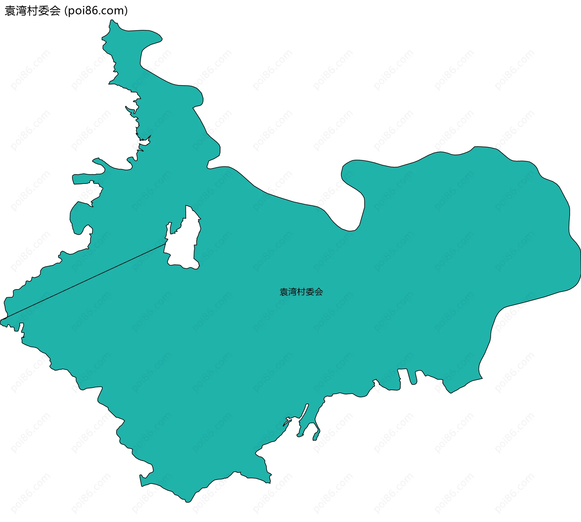 袁湾村委会边界地图