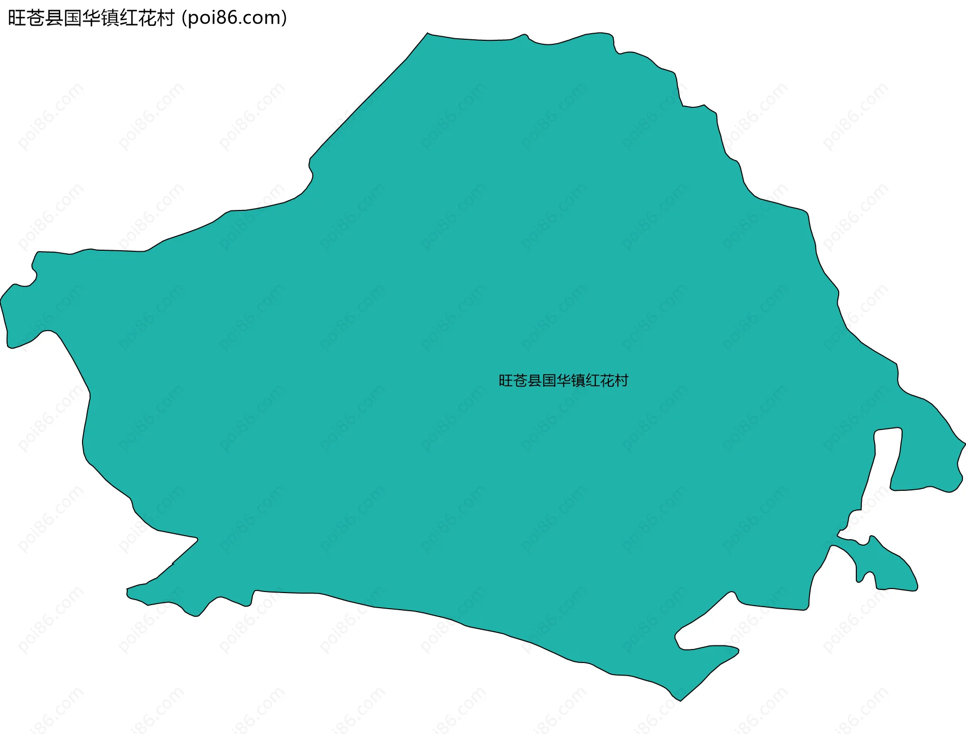 旺苍县国华镇红花村边界地图