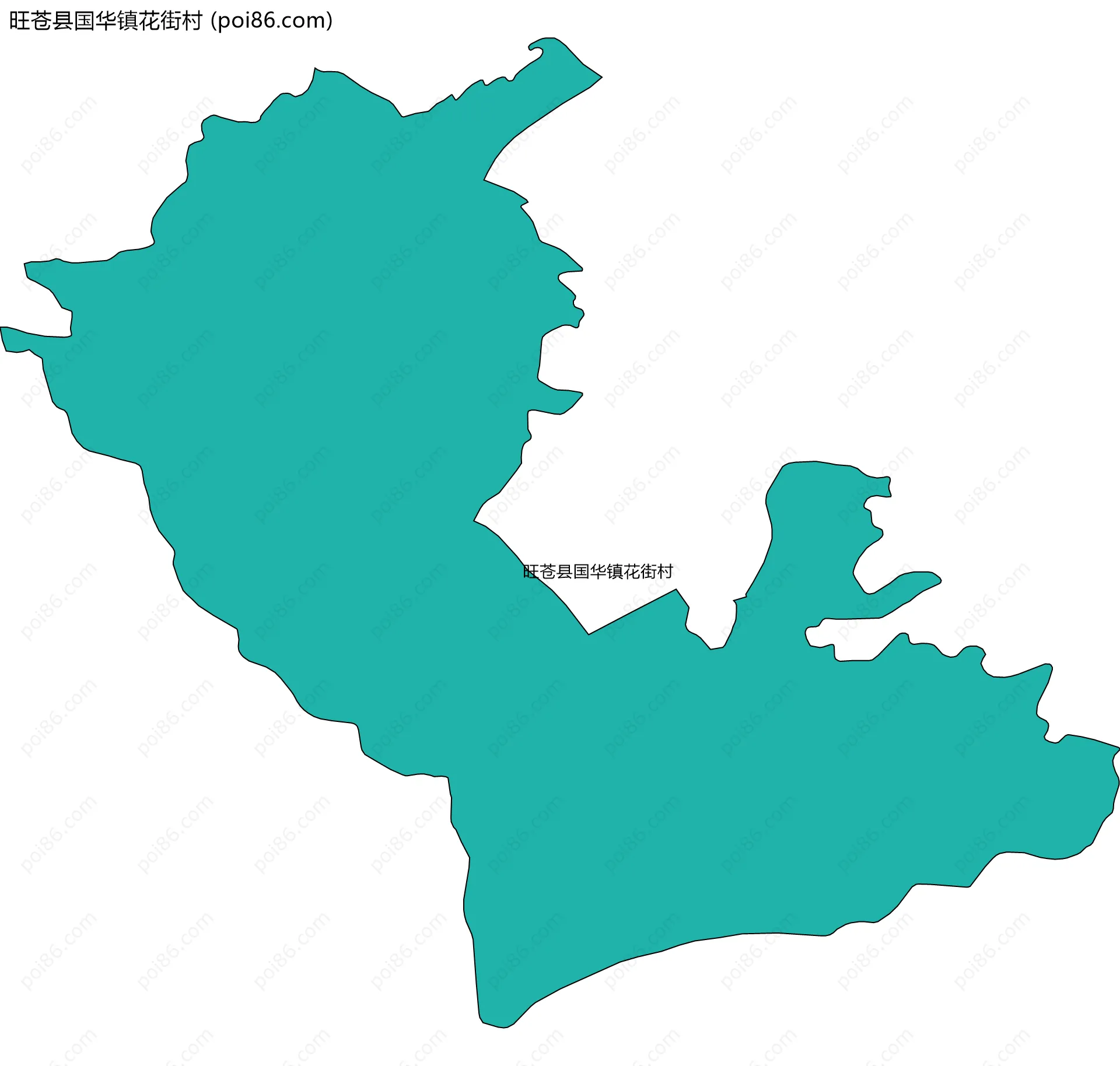 旺苍县国华镇花街村边界地图