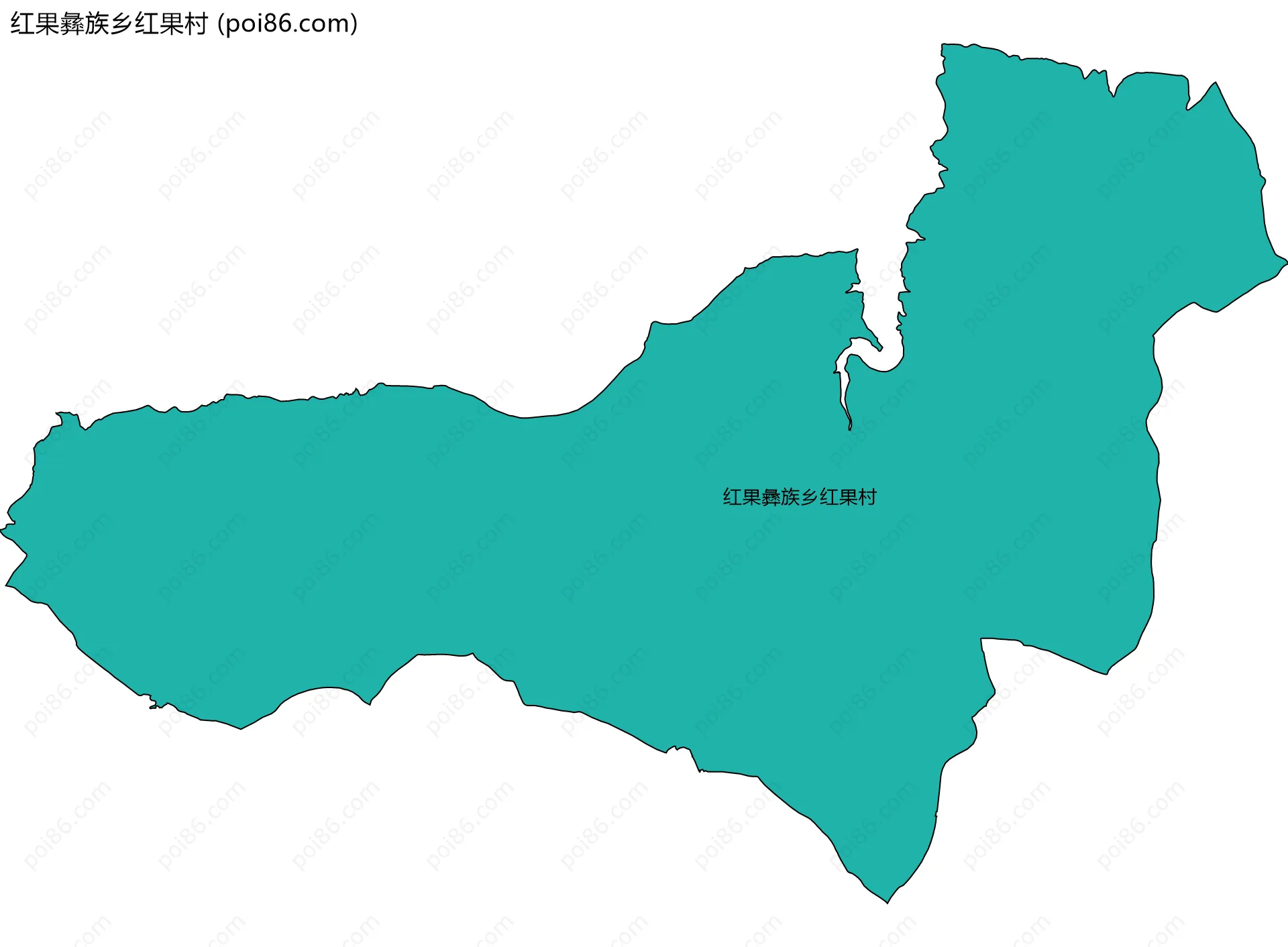 红果彝族乡红果村边界地图
