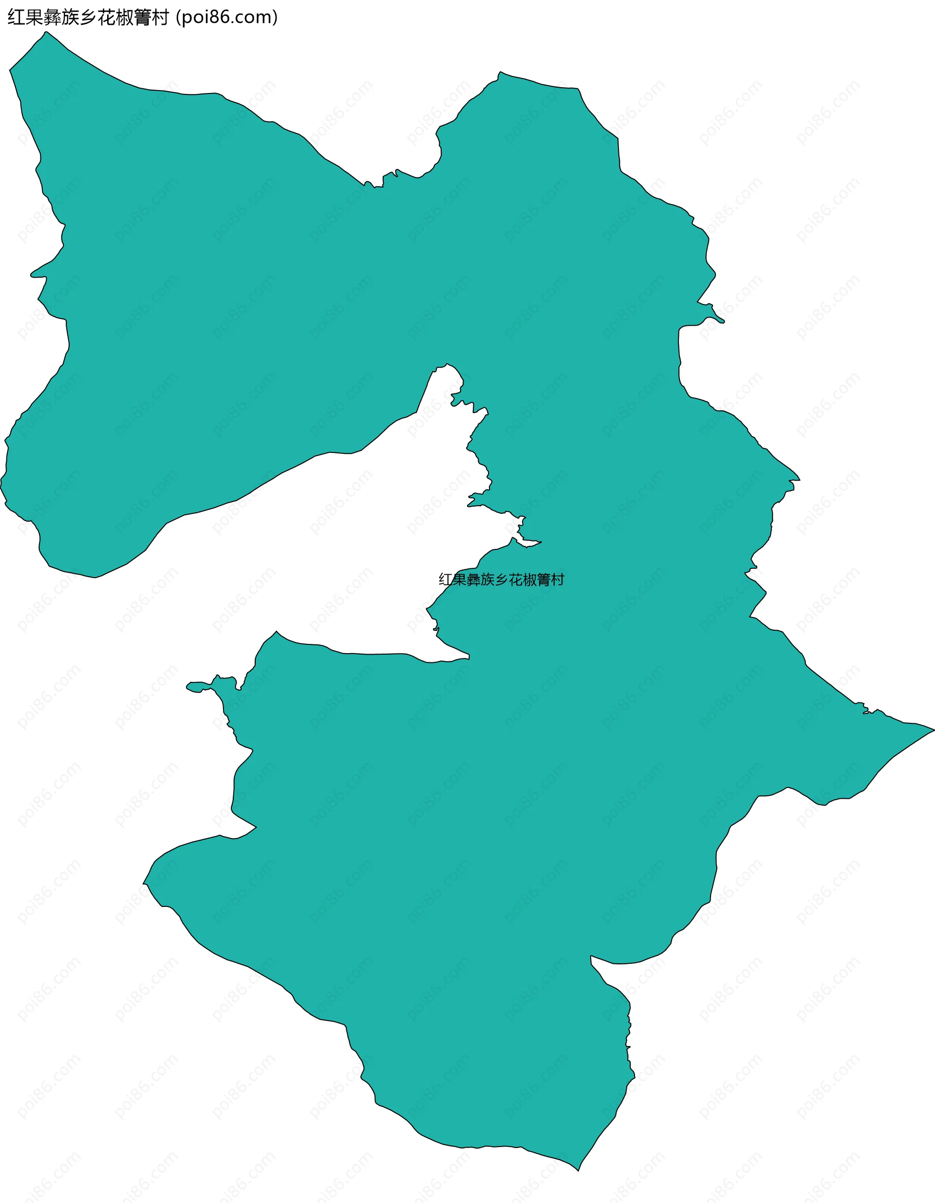 红果彝族乡花椒箐村边界地图