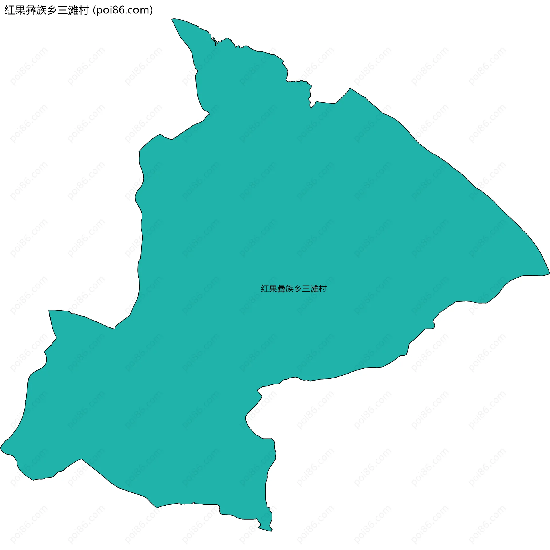 红果彝族乡三滩村边界地图