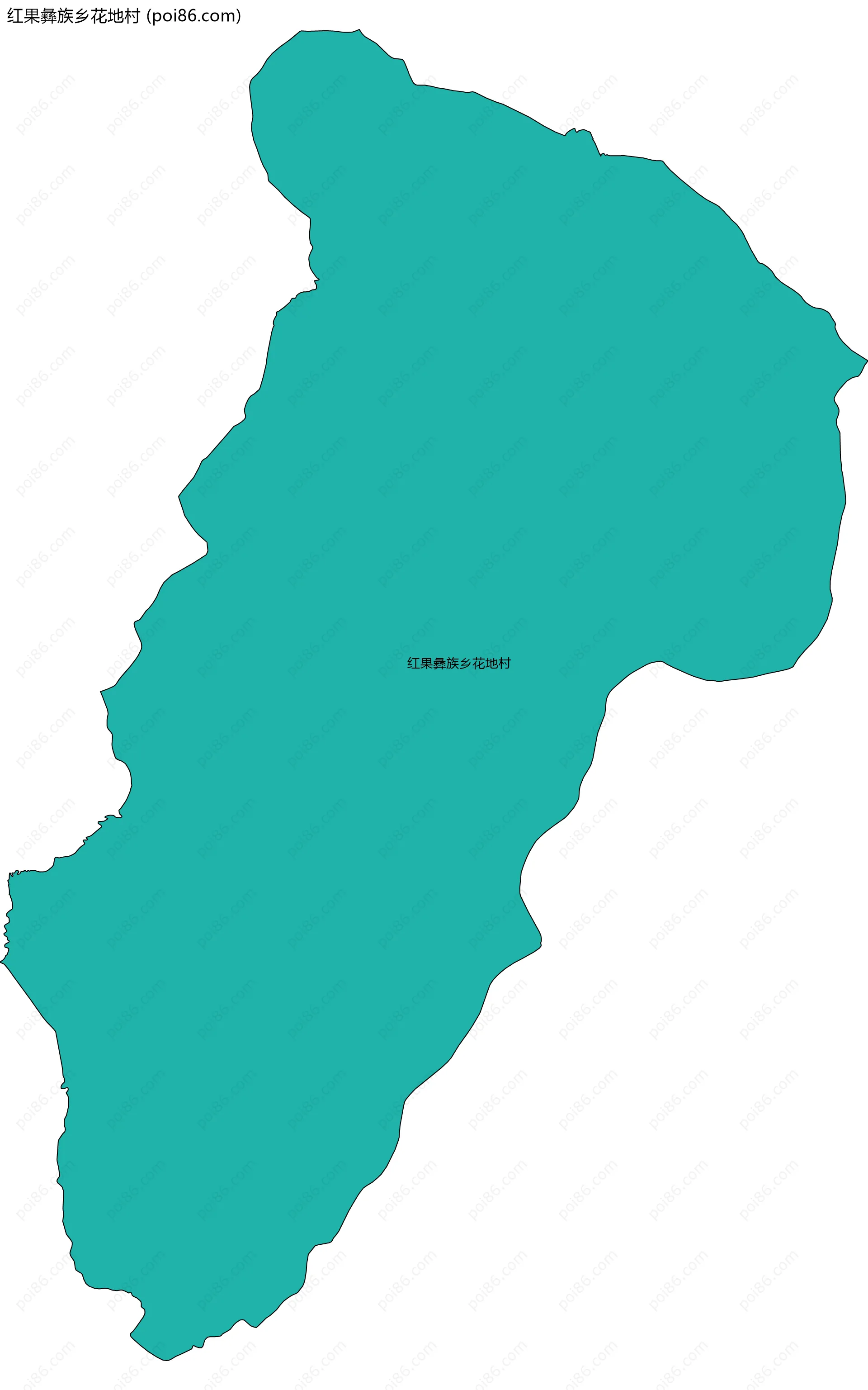 红果彝族乡花地村边界地图