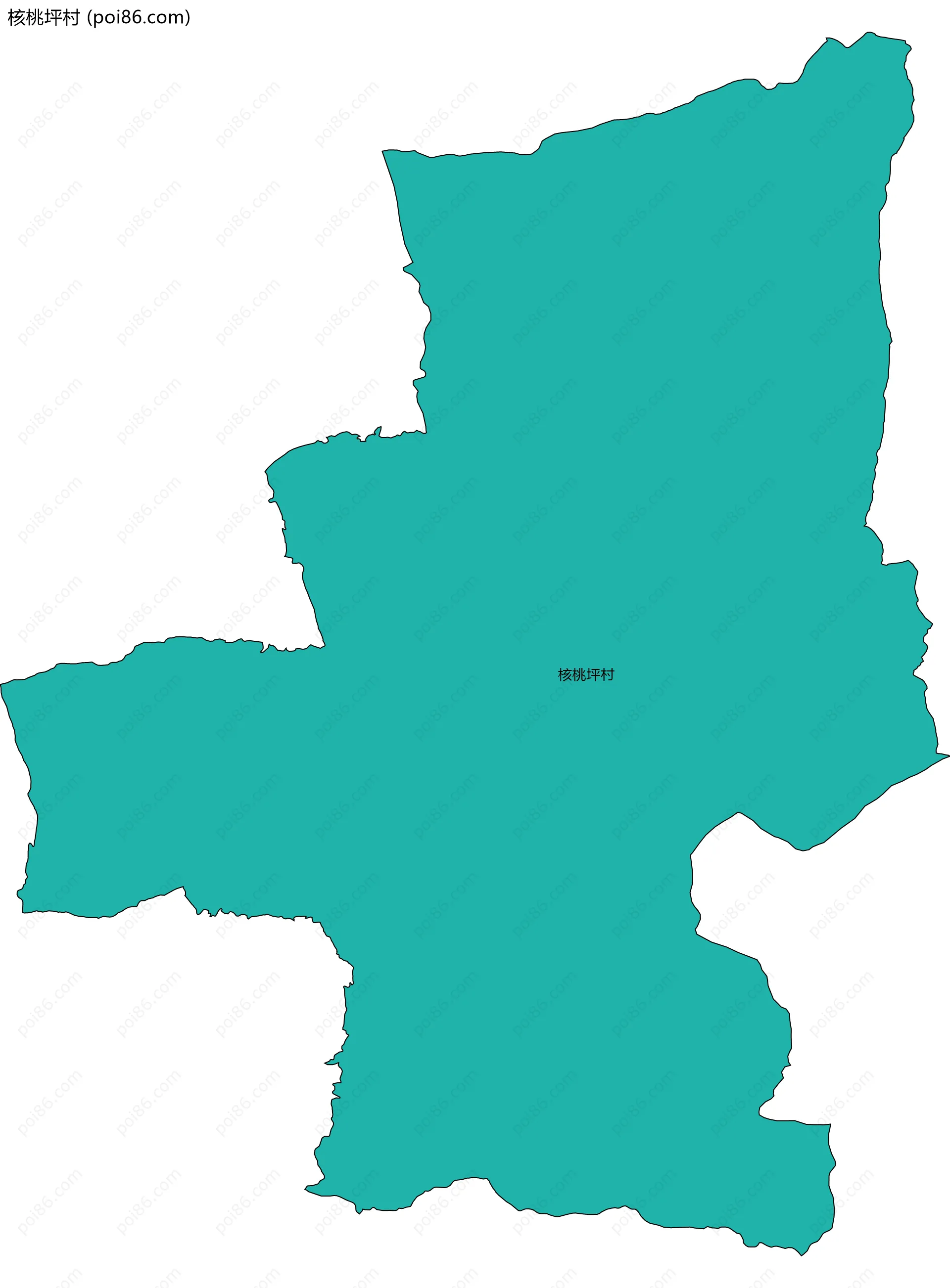 核桃坪村边界地图