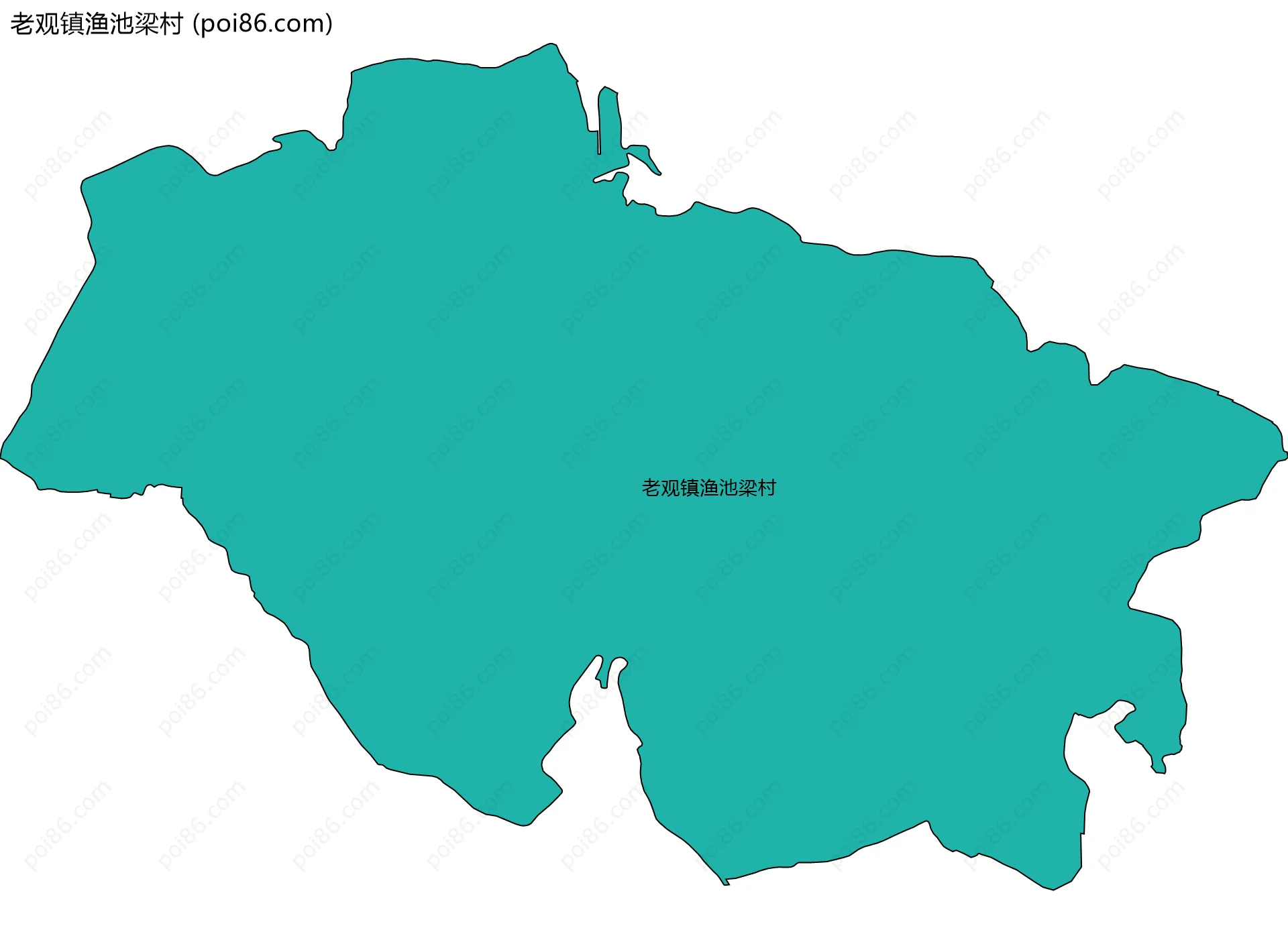 老观镇渔池梁村边界地图