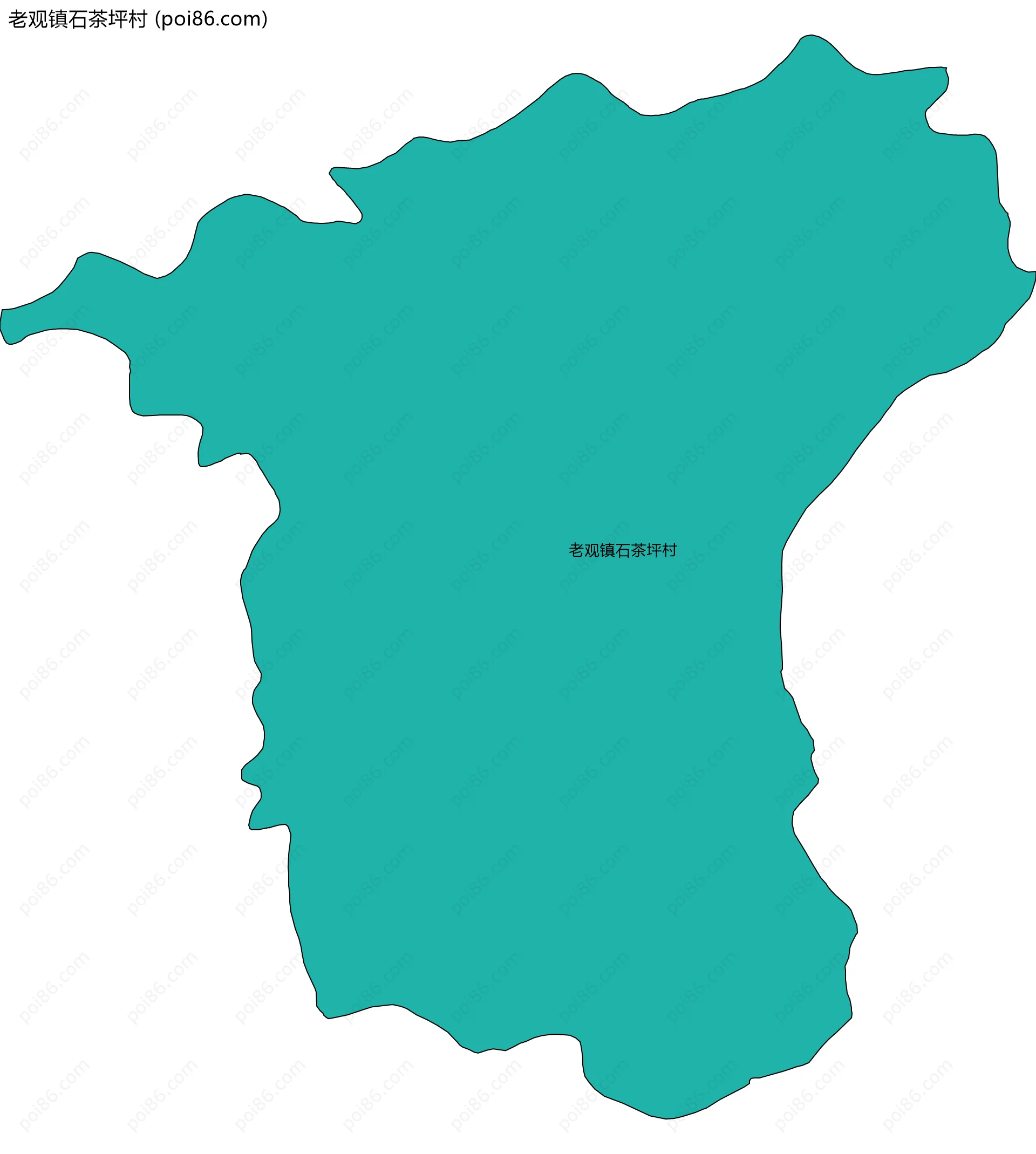 老观镇石茶坪村边界地图