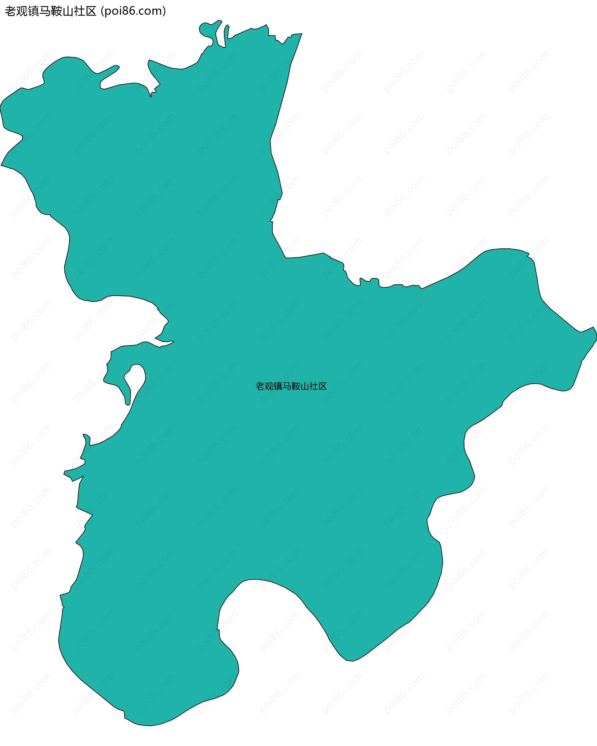 老观镇马鞍山社区边界地图