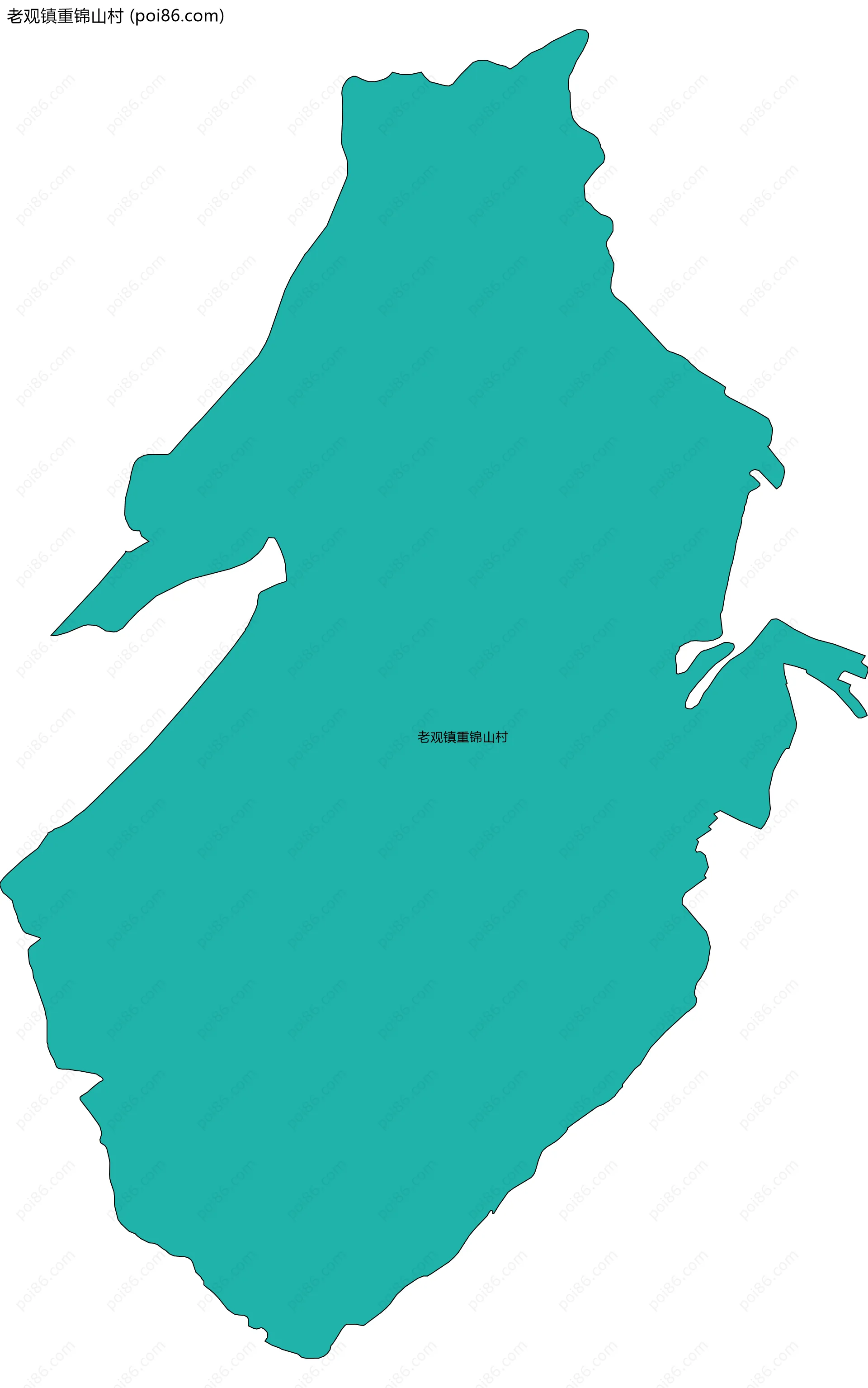 老观镇重锦山村边界地图