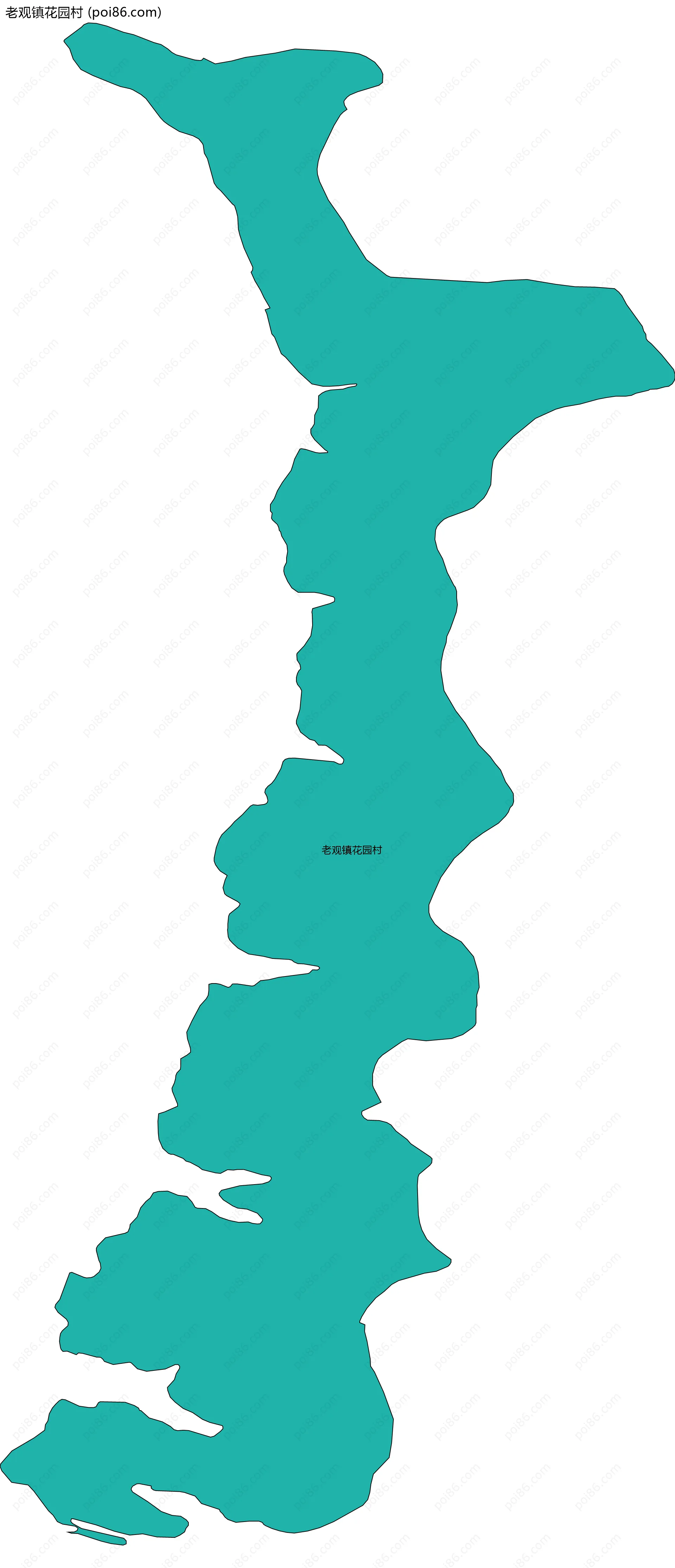 老观镇花园村边界地图