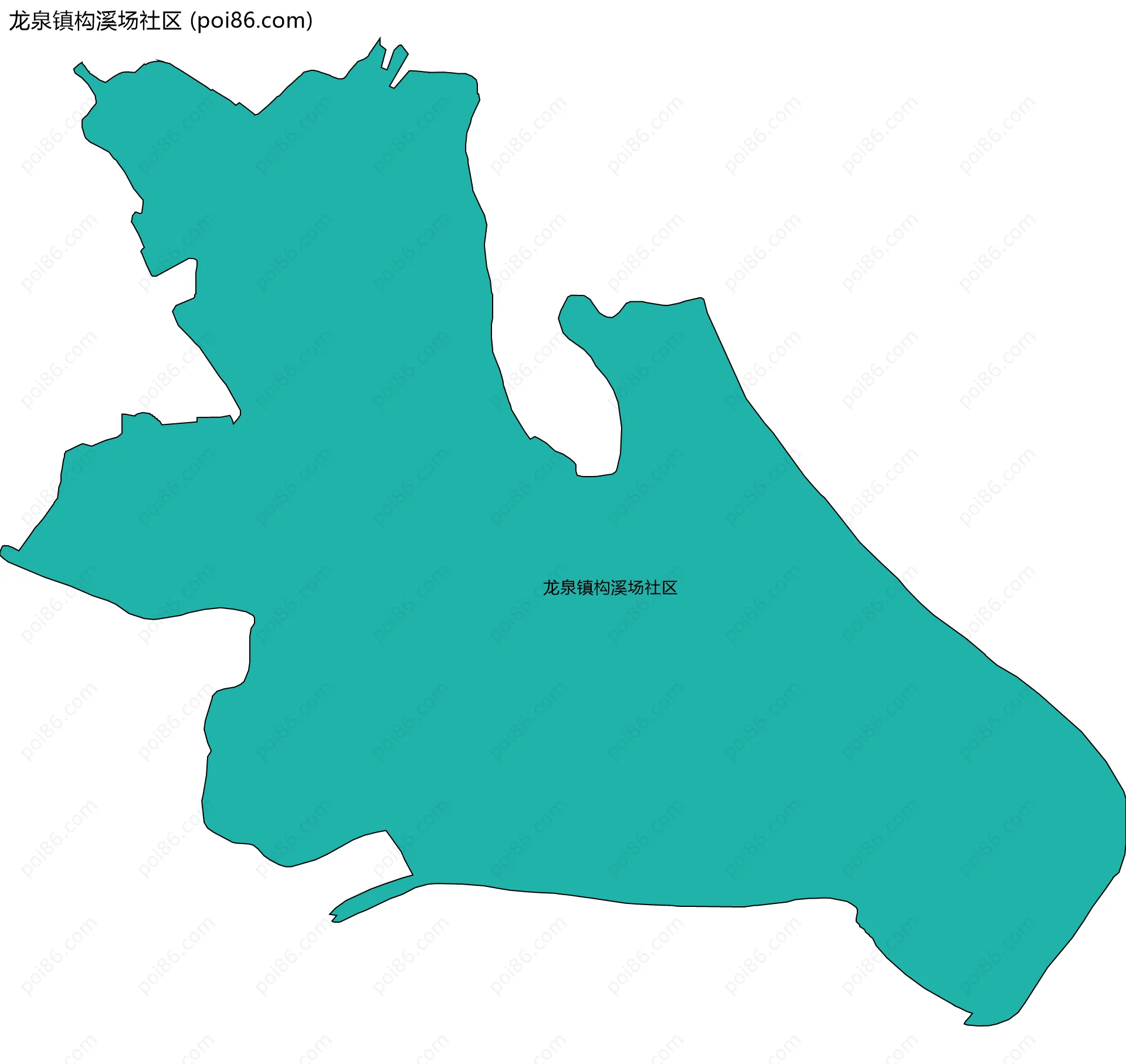 龙泉镇构溪场社区边界地图