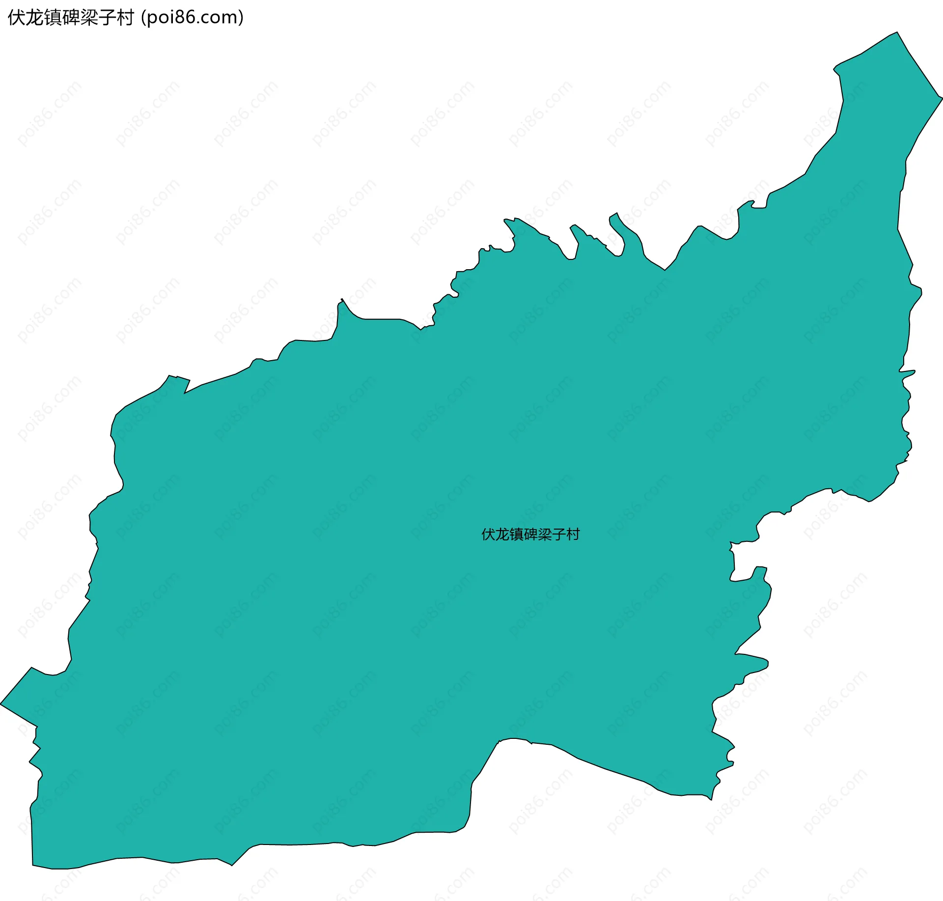 伏龙镇碑梁子村边界地图