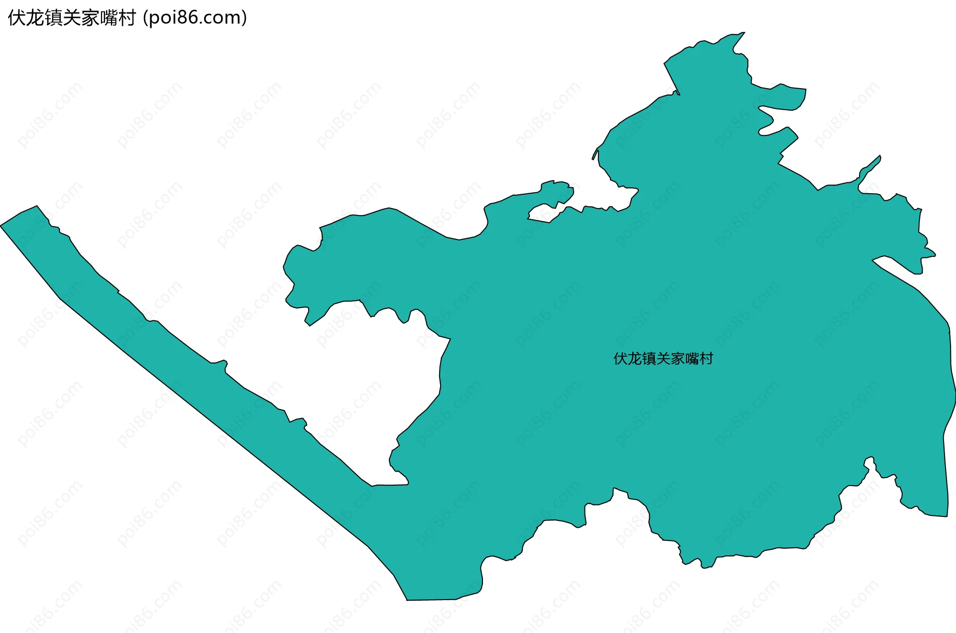 伏龙镇关家嘴村边界地图