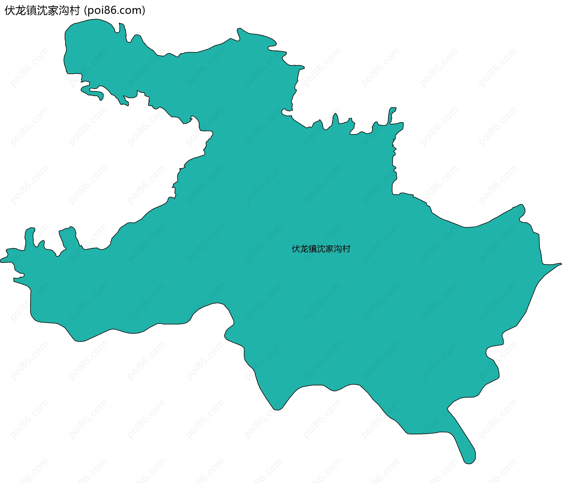 伏龙镇沈家沟村边界地图