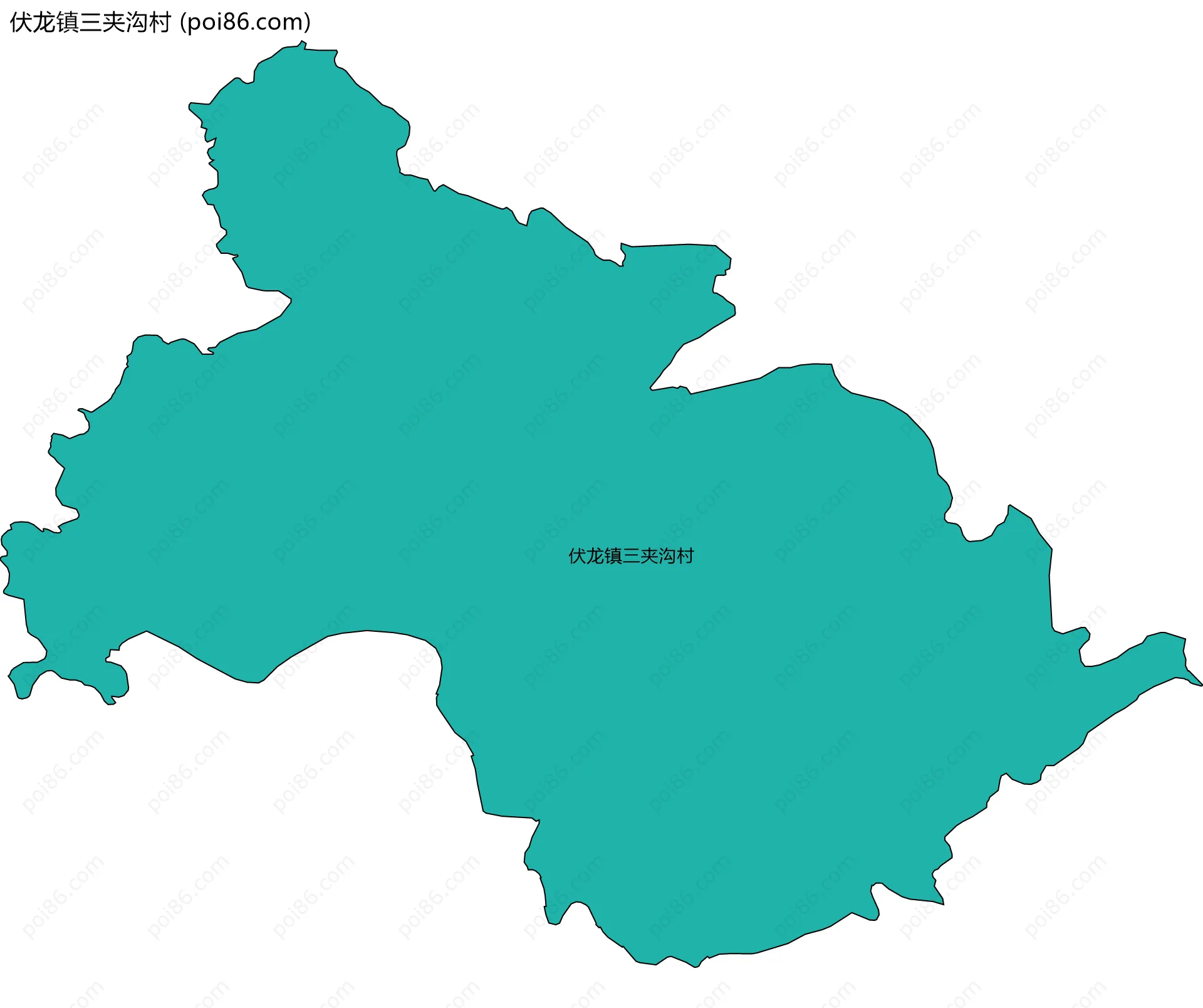 伏龙镇三夹沟村边界地图