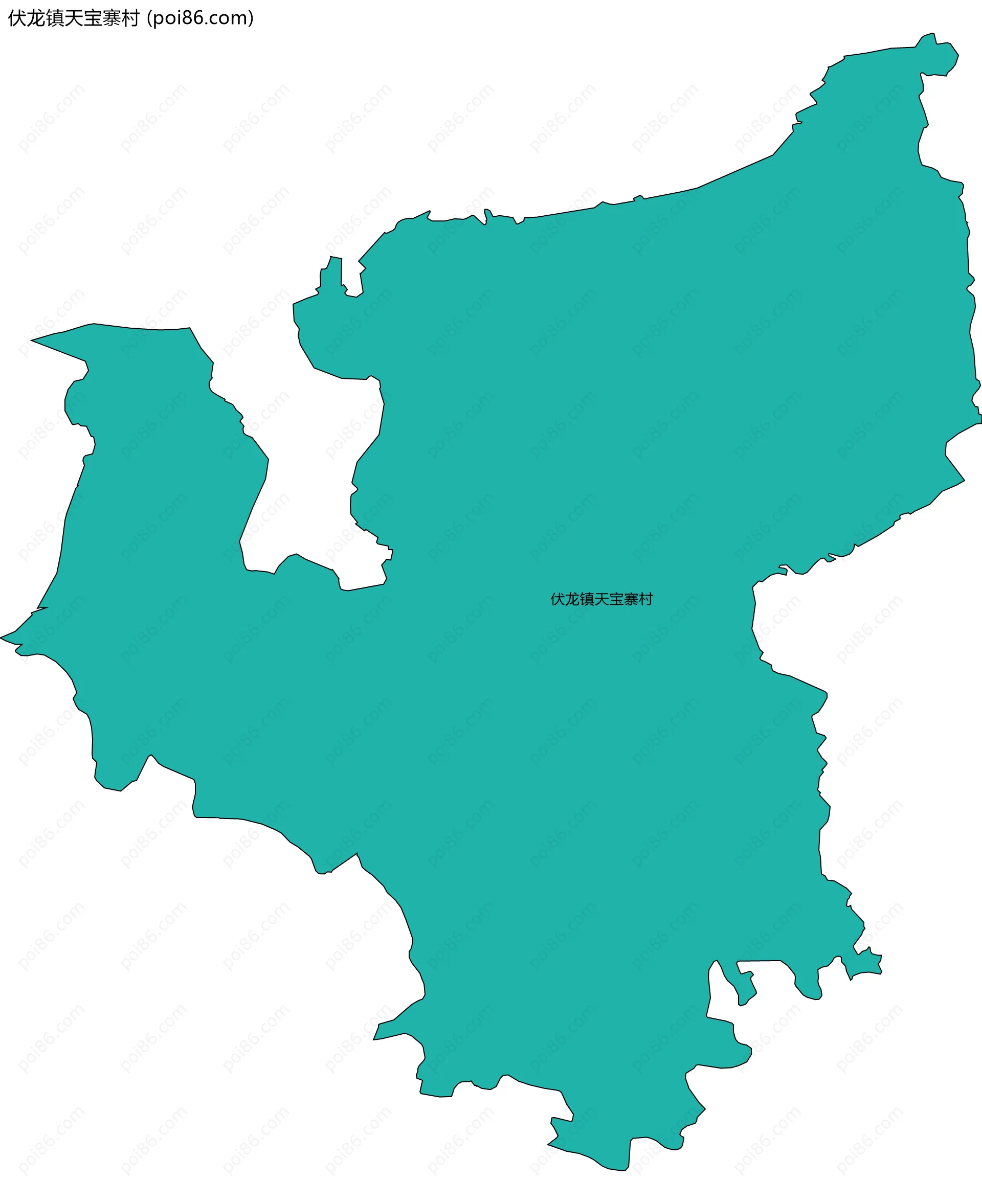 伏龙镇天宝寨村边界地图