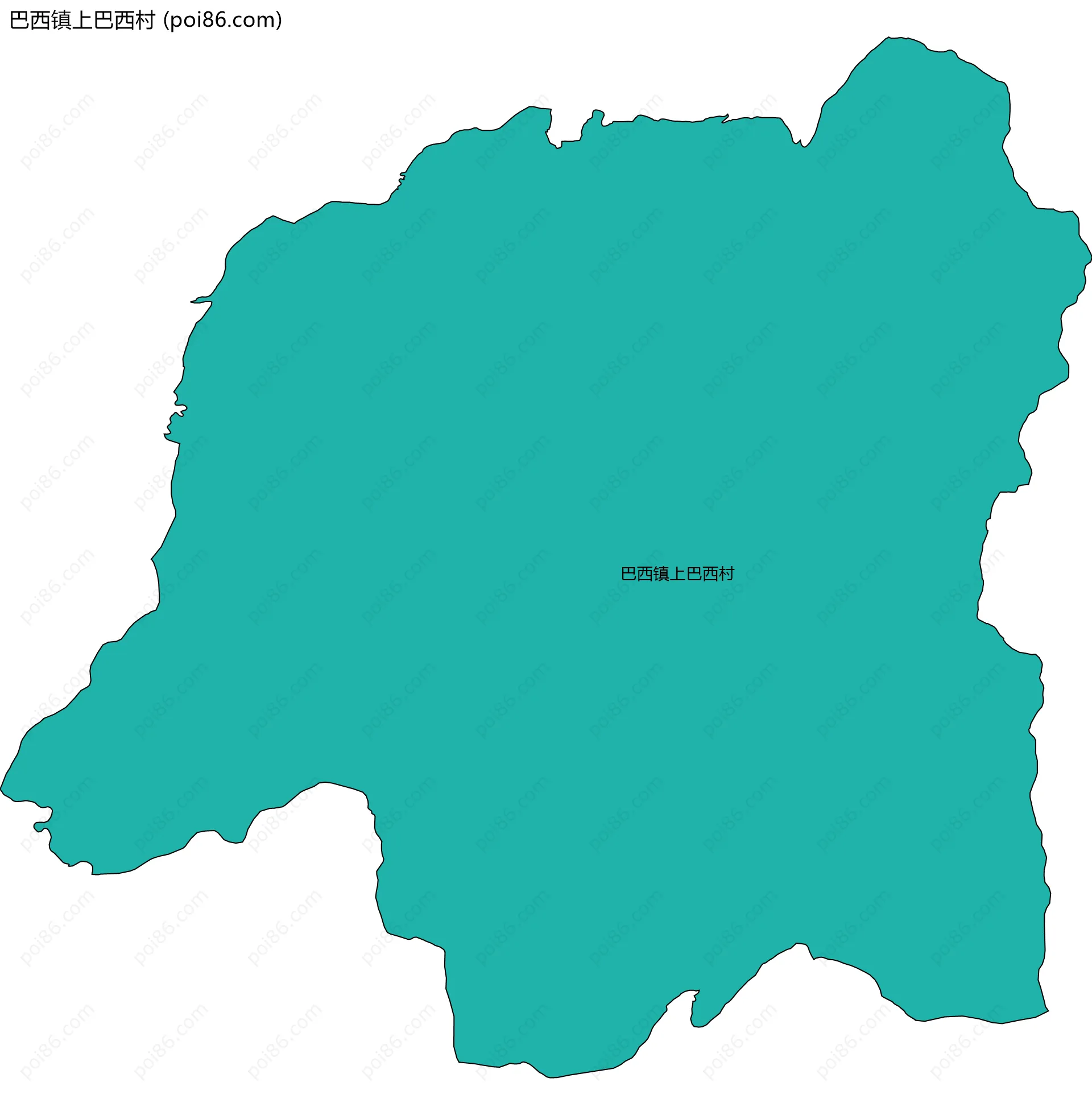 巴西镇上巴西村边界地图