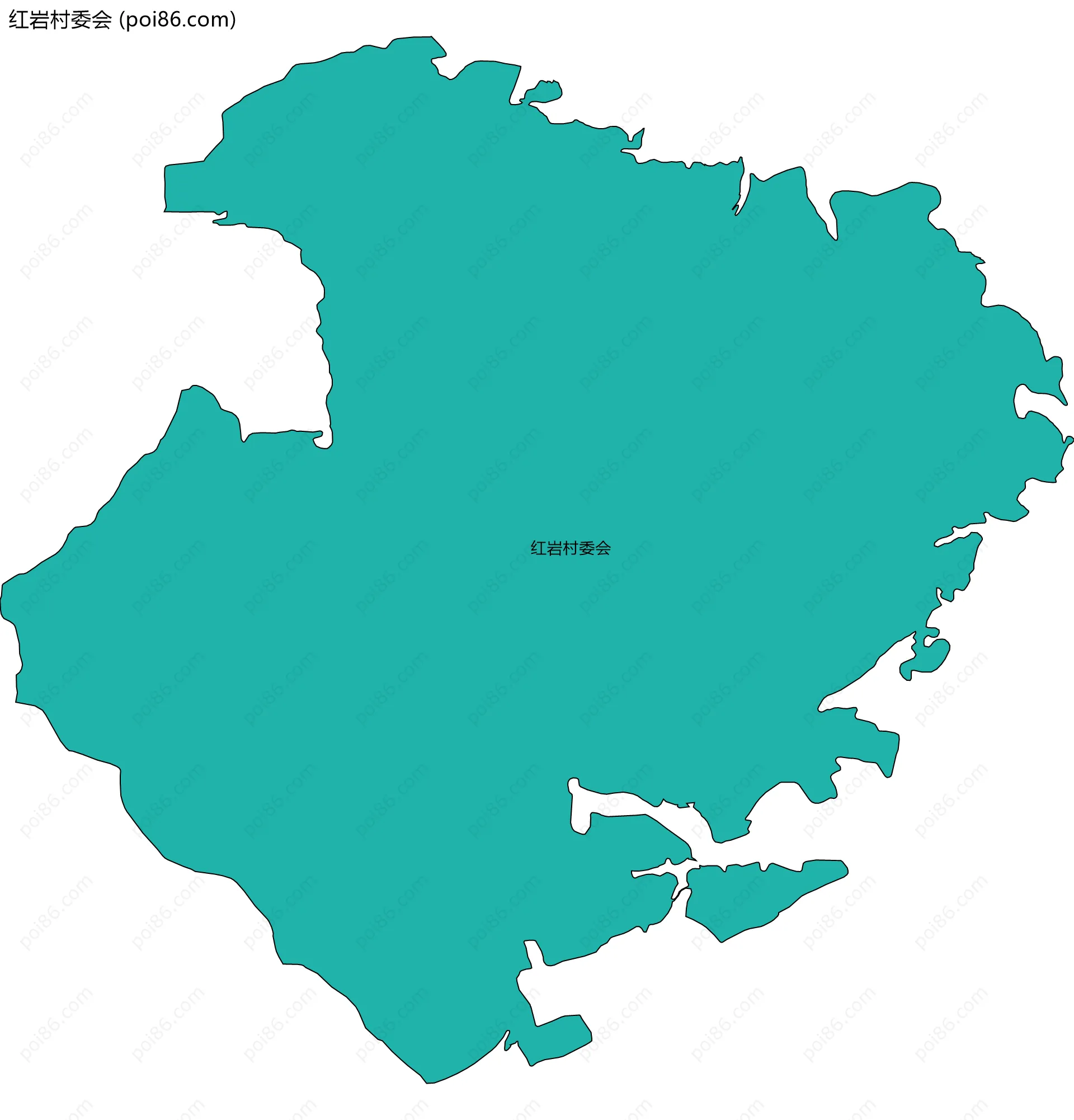 红岩村委会边界地图