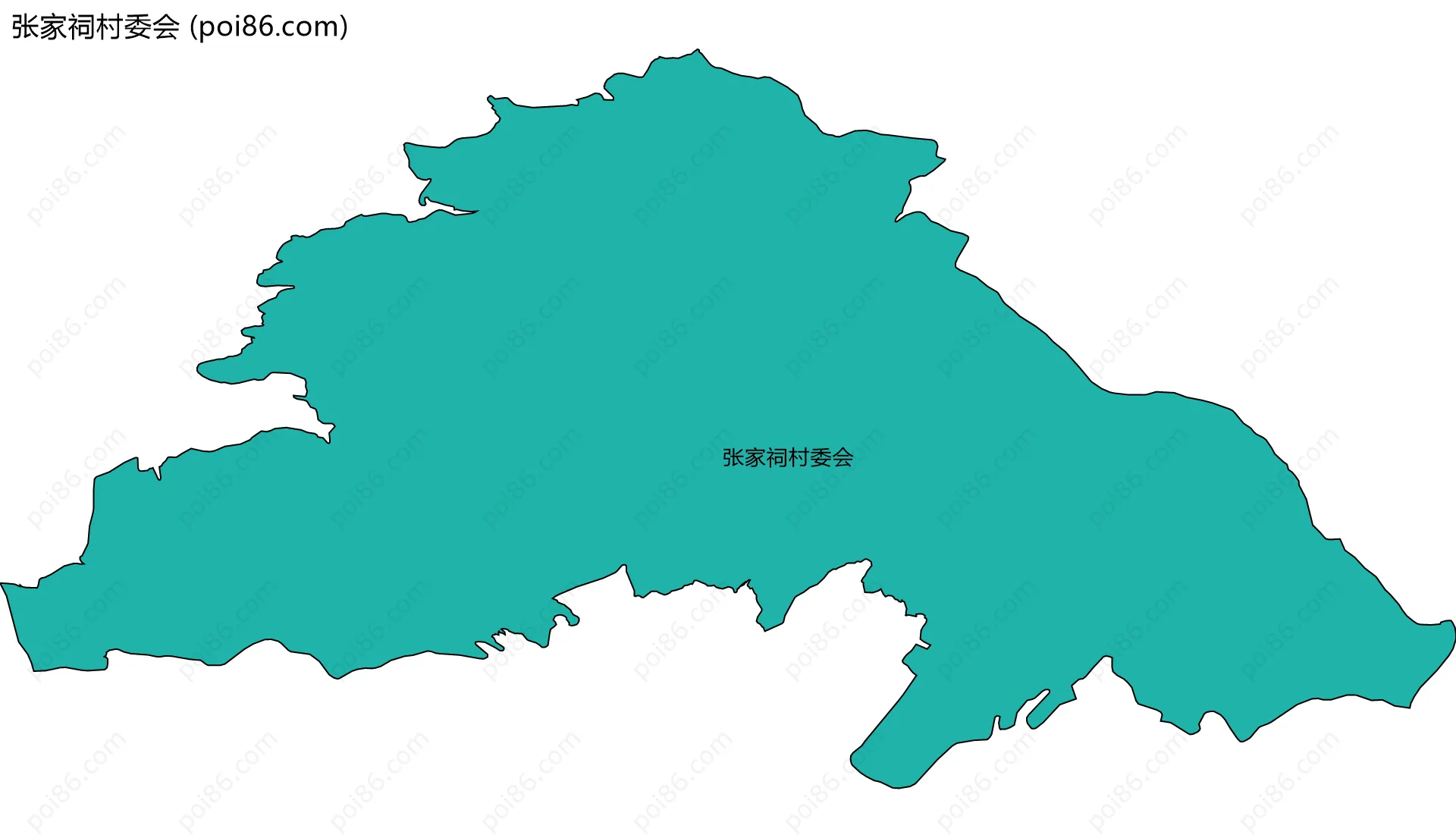 张家祠村委会边界地图