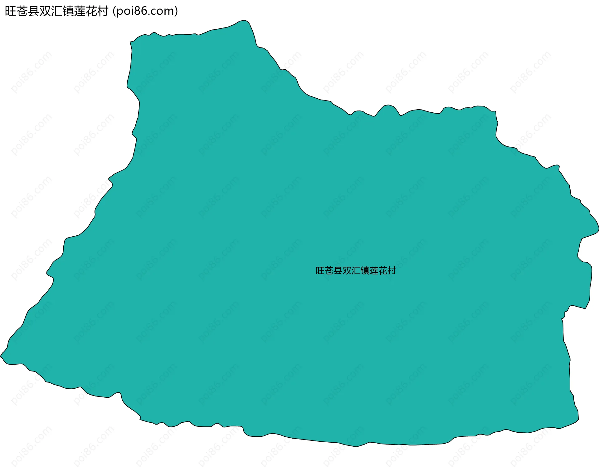 旺苍县双汇镇莲花村边界地图
