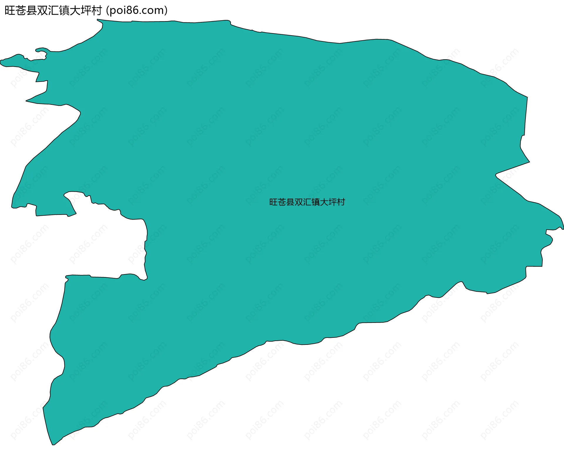 旺苍县双汇镇大坪村边界地图