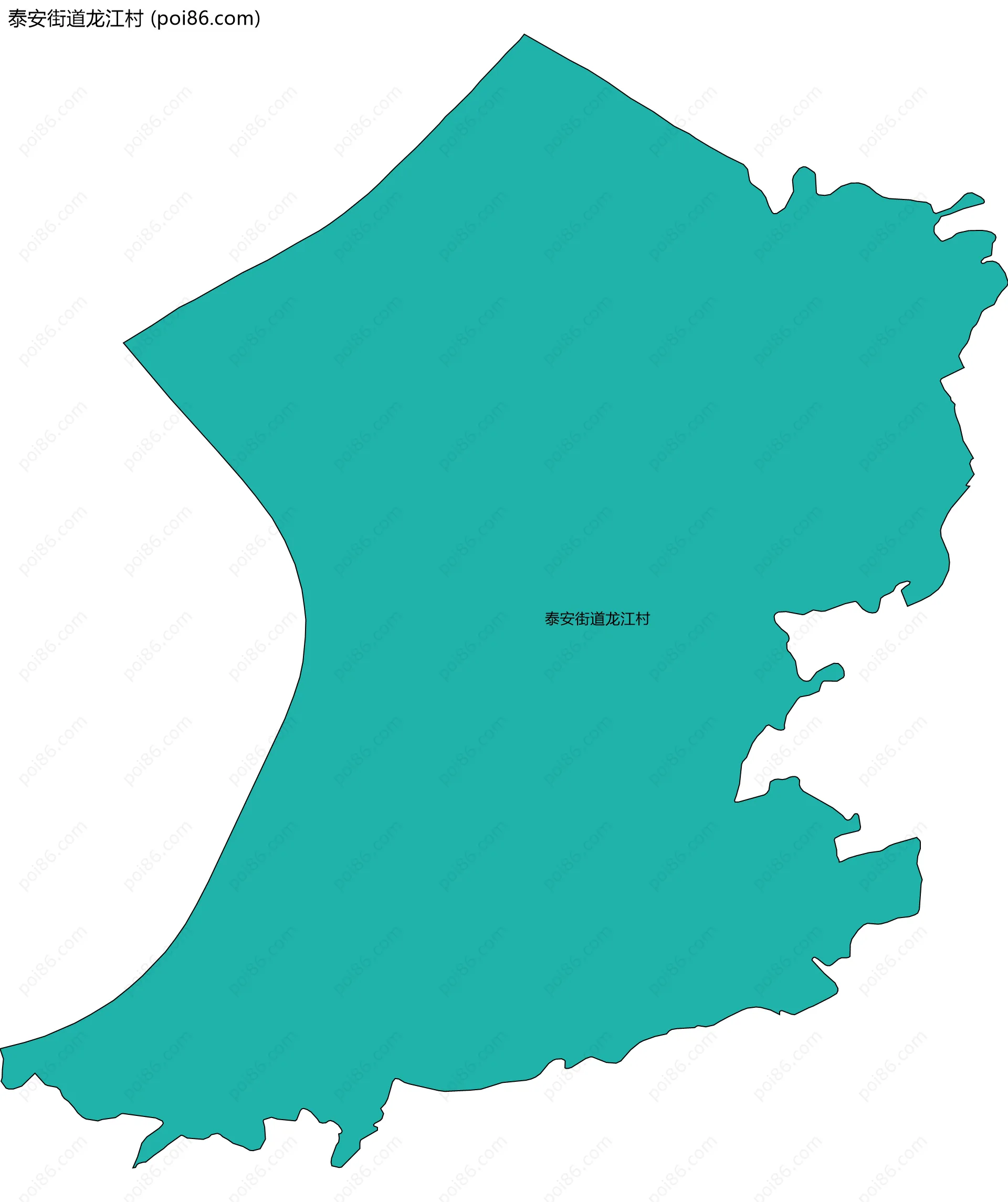 泰安街道龙江村边界地图