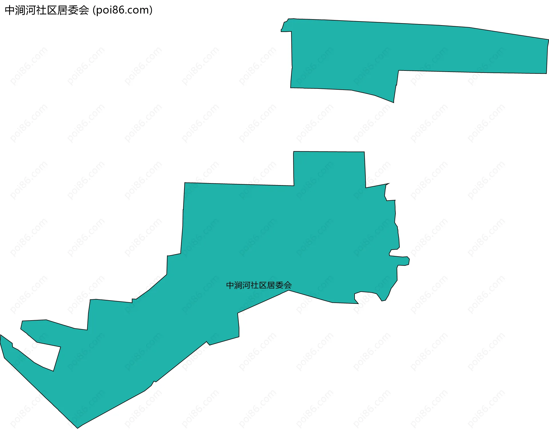 中涧河社区居委会边界地图