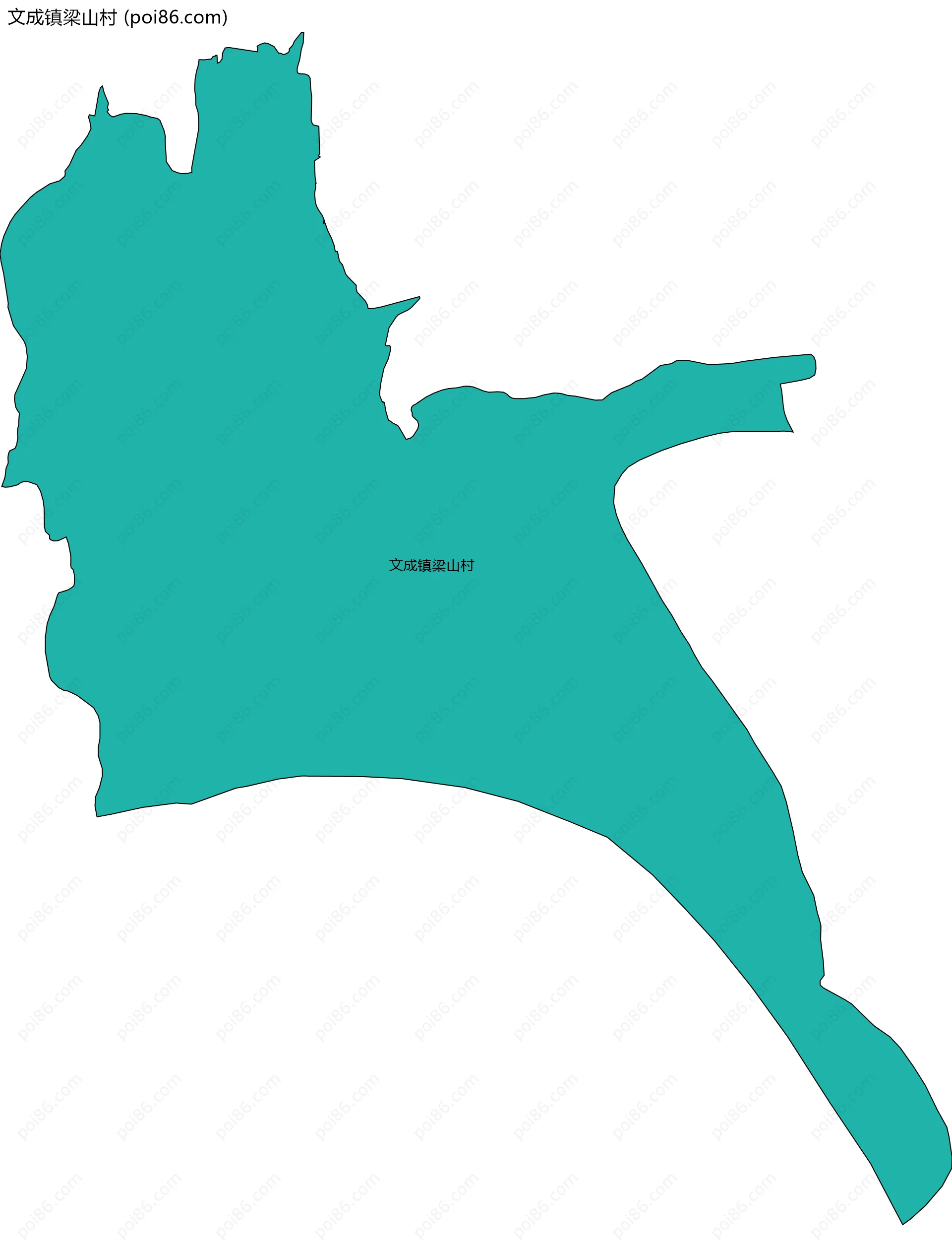 文成镇梁山村边界地图