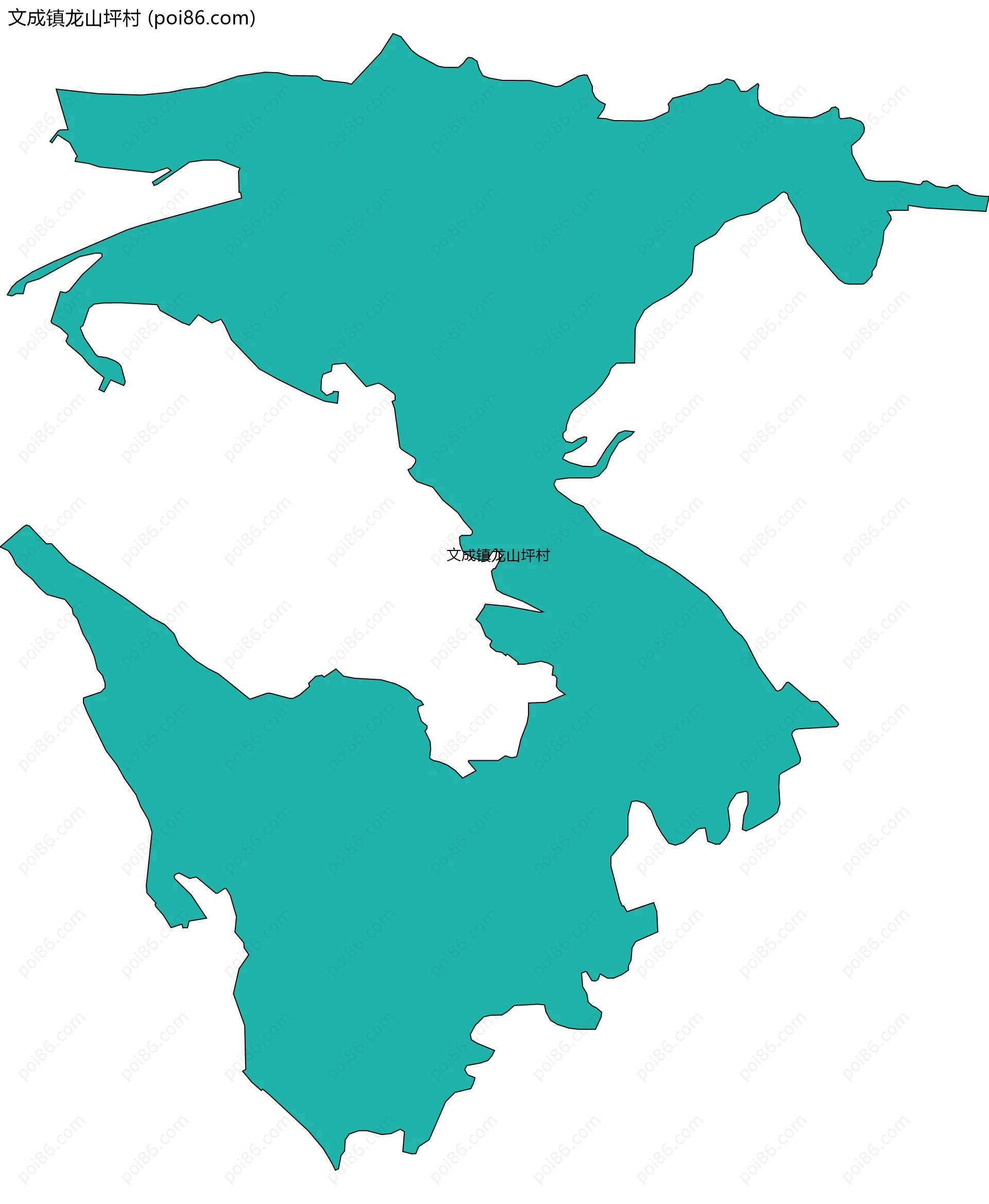 文成镇龙山坪村边界地图