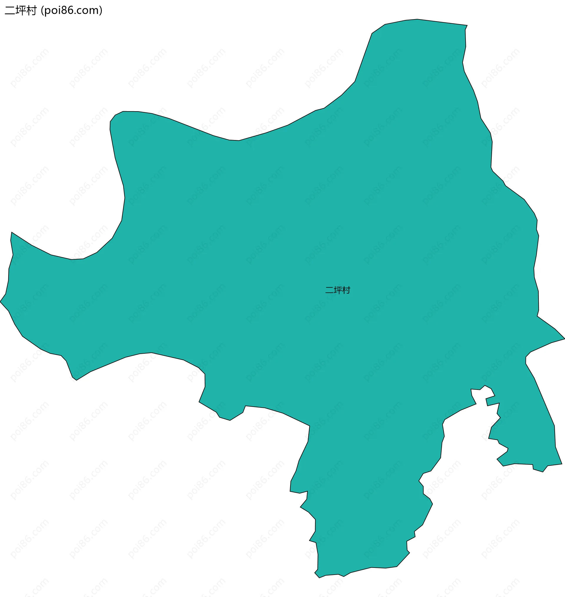 二坪村边界地图