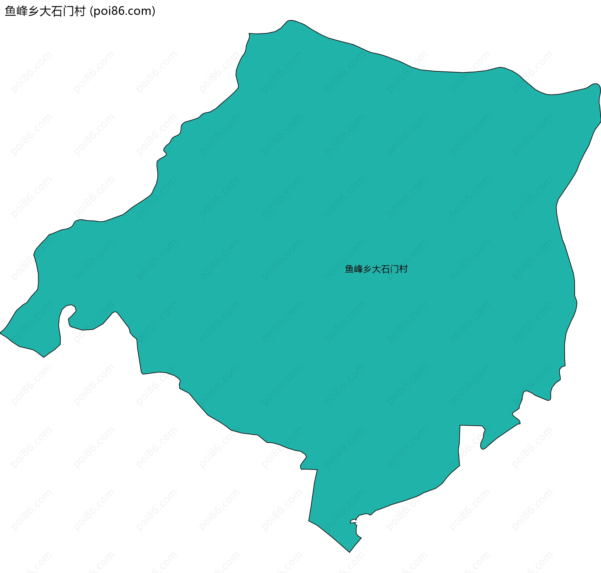 鱼峰乡大石门村边界地图