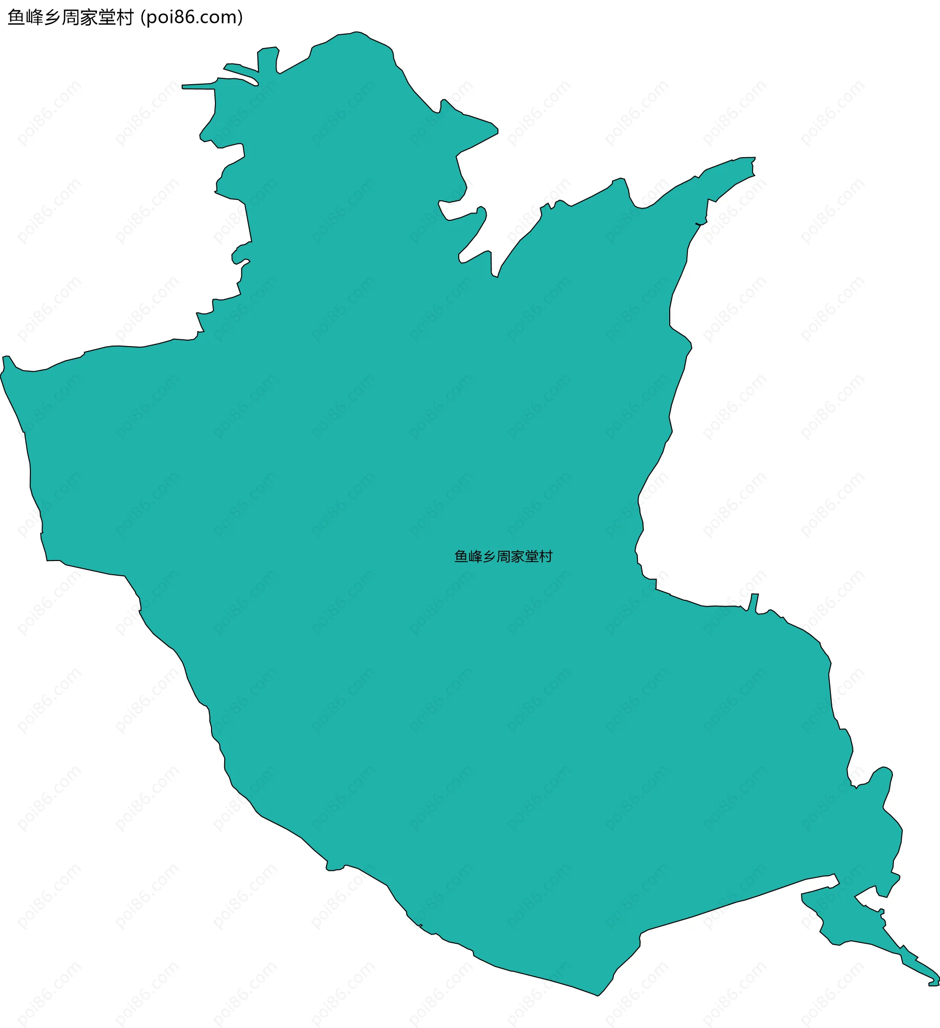 鱼峰乡周家堂村边界地图