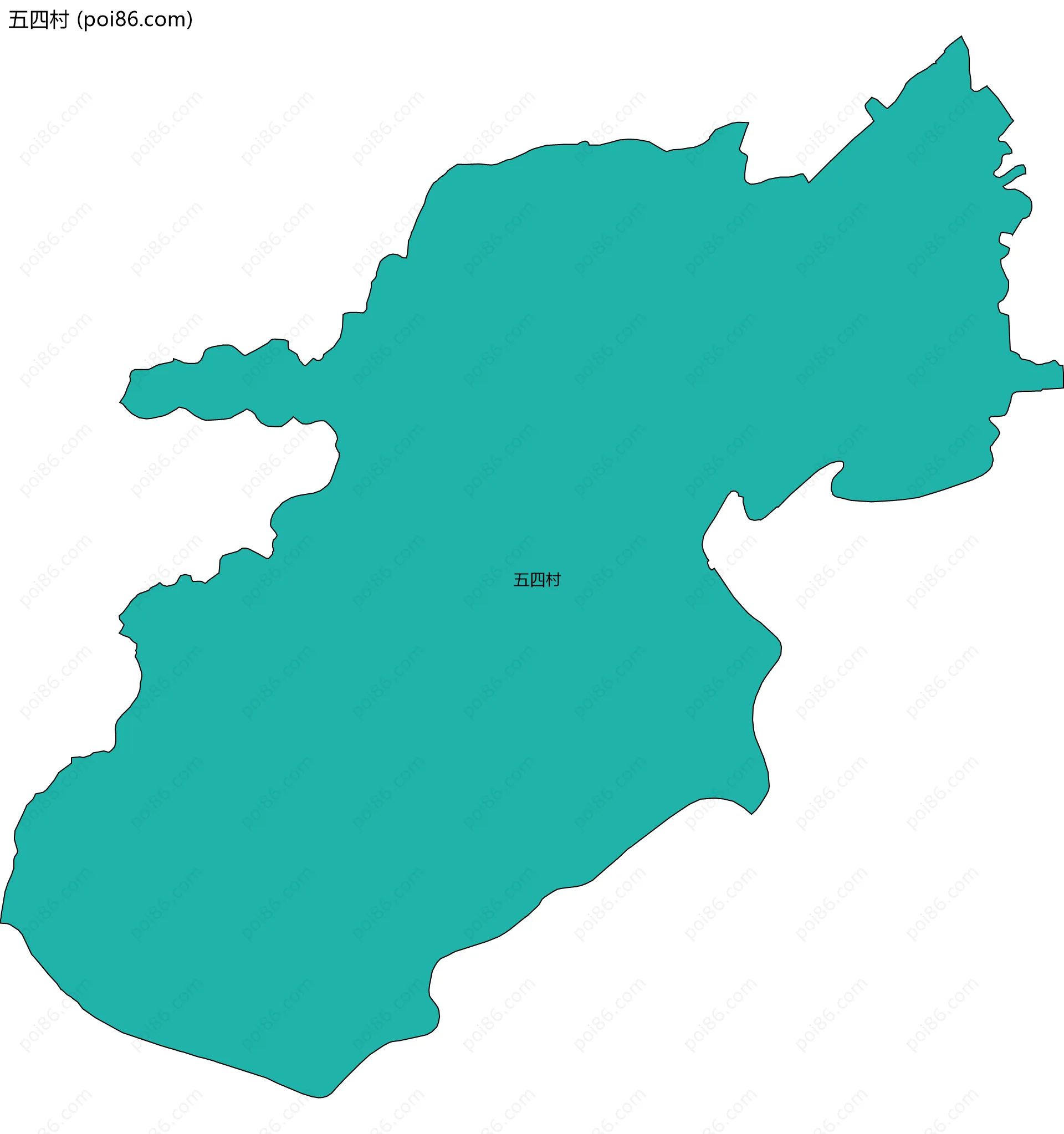 五四村边界地图