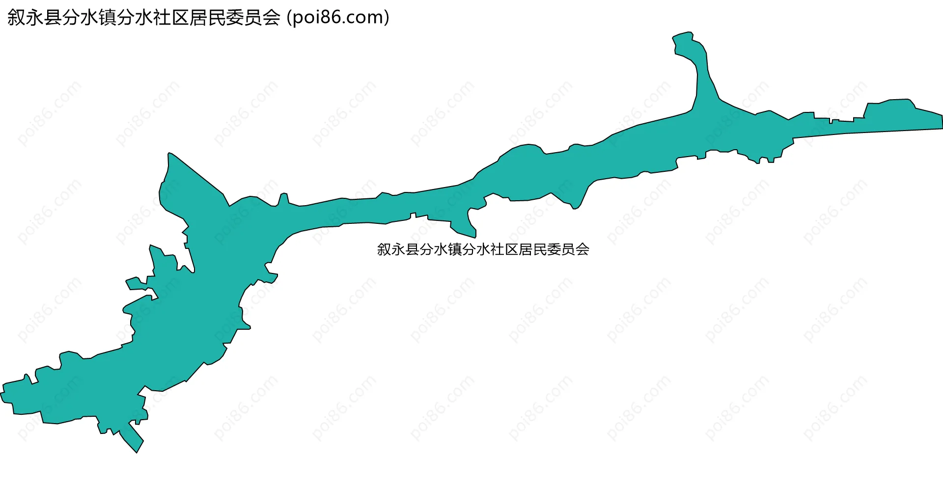 叙永县分水镇分水社区居民委员会边界地图