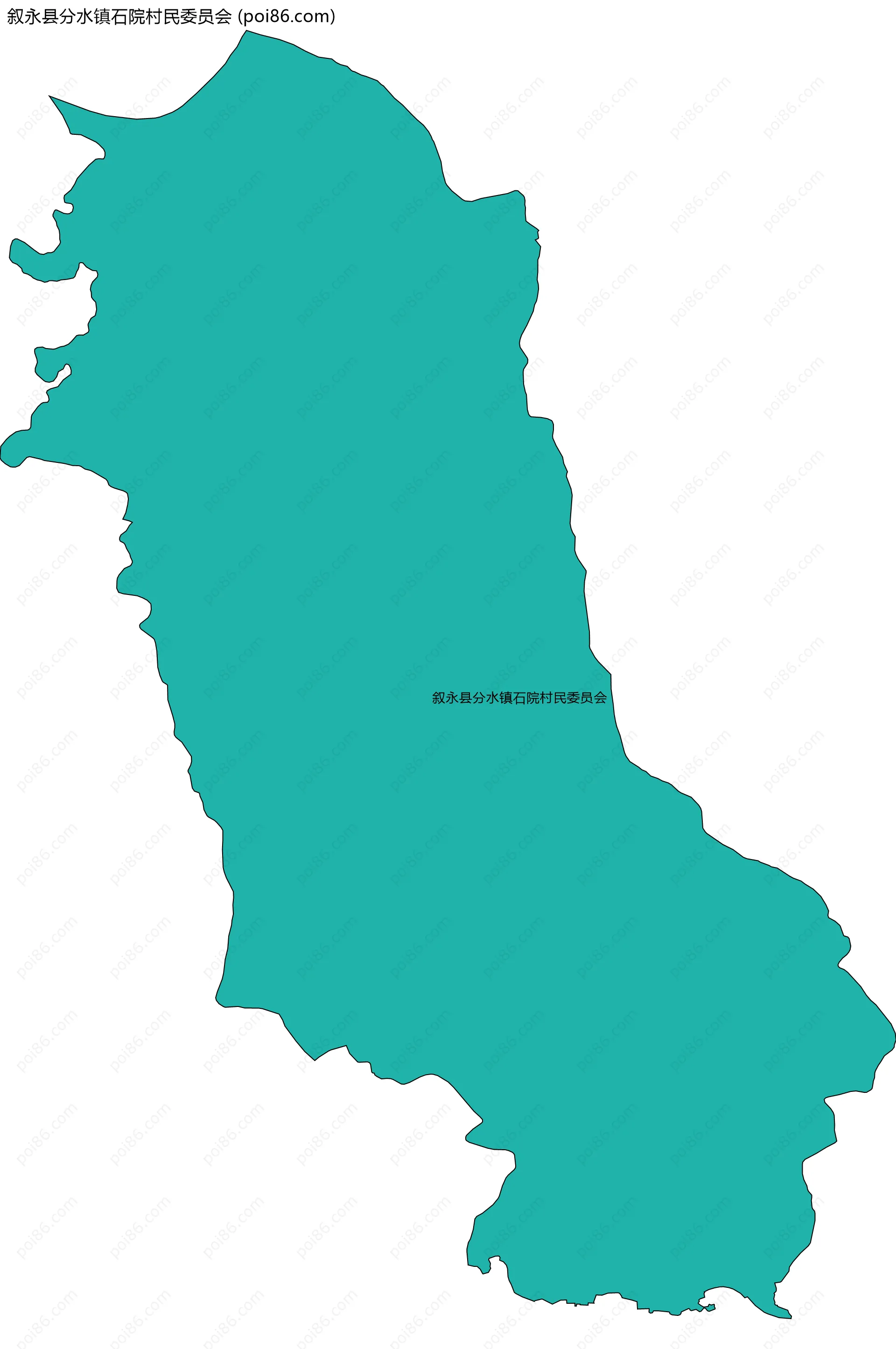 叙永县分水镇石院村民委员会边界地图