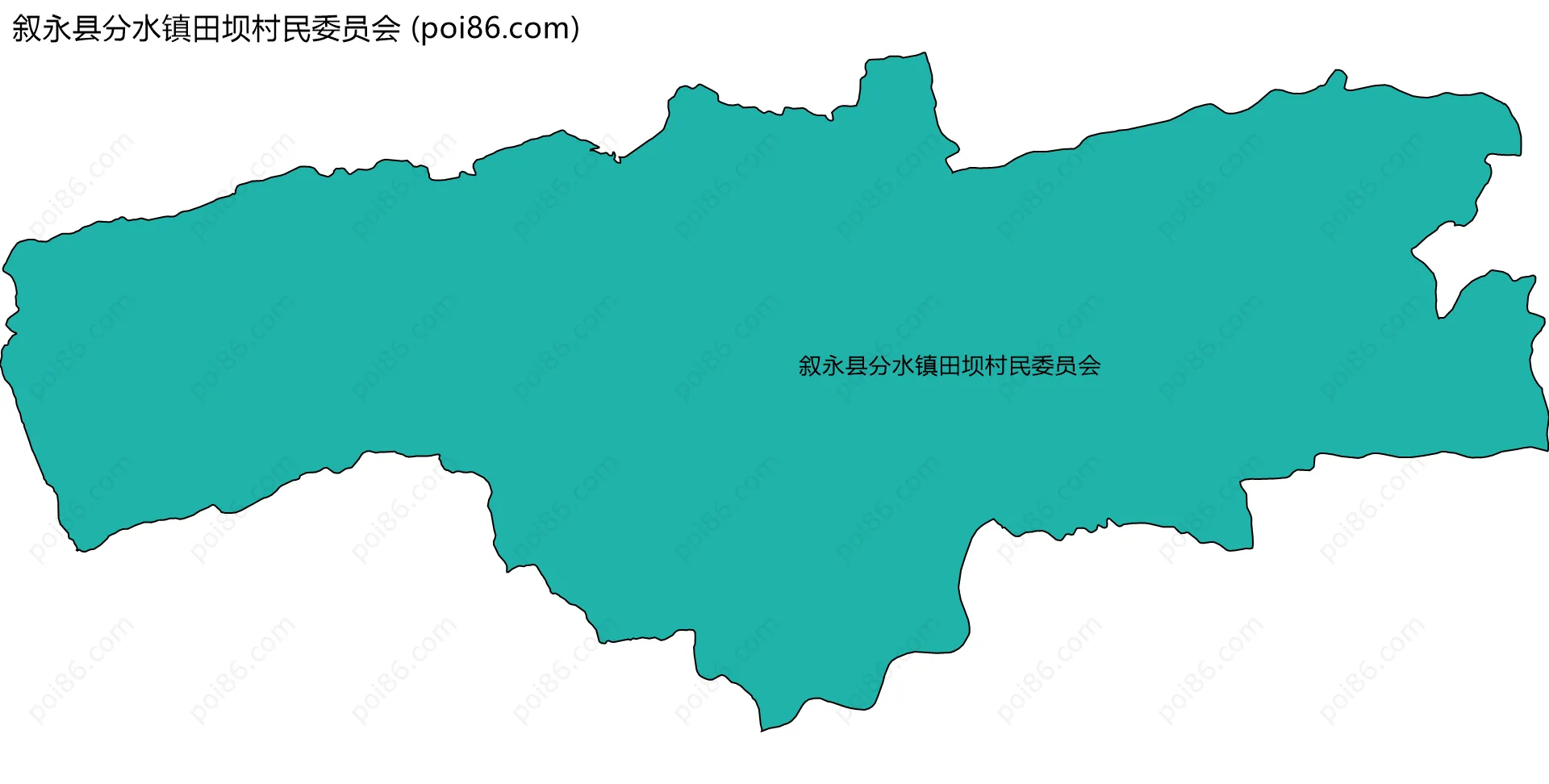 叙永县分水镇田坝村民委员会边界地图