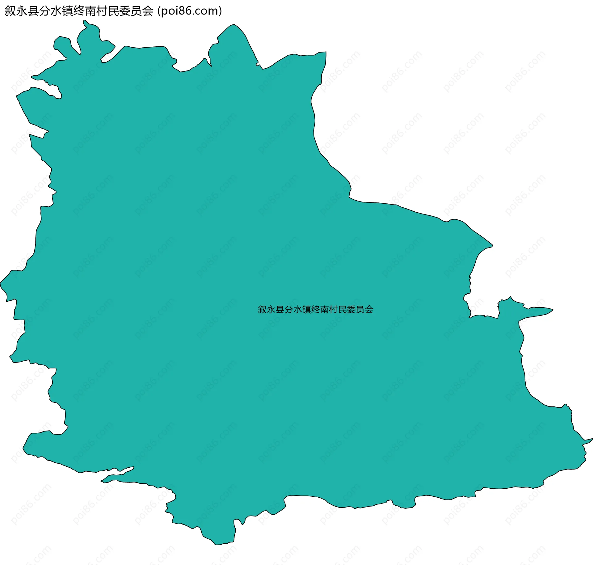叙永县分水镇终南村民委员会边界地图