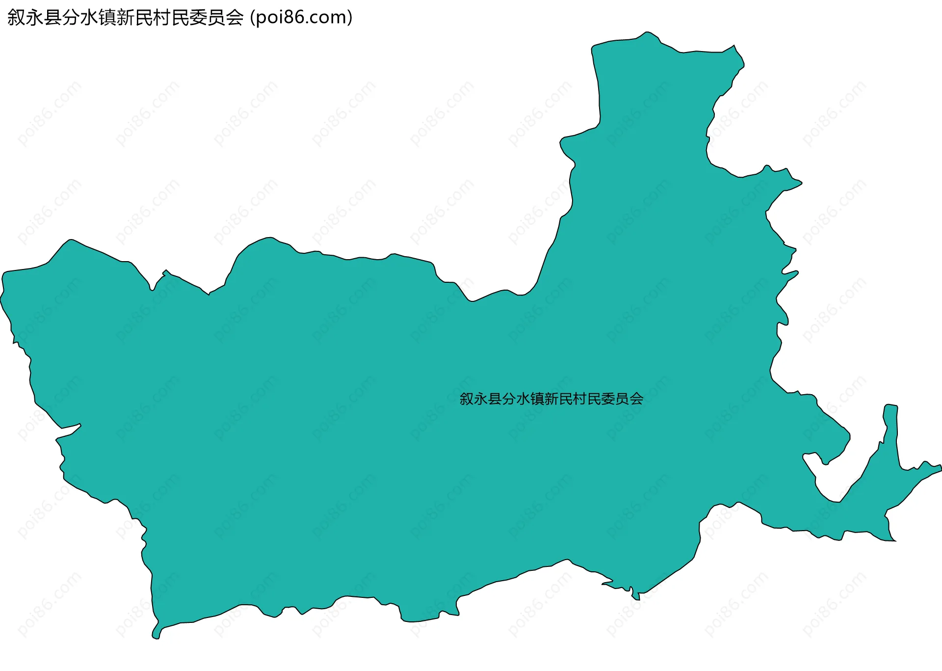 叙永县分水镇新民村民委员会边界地图