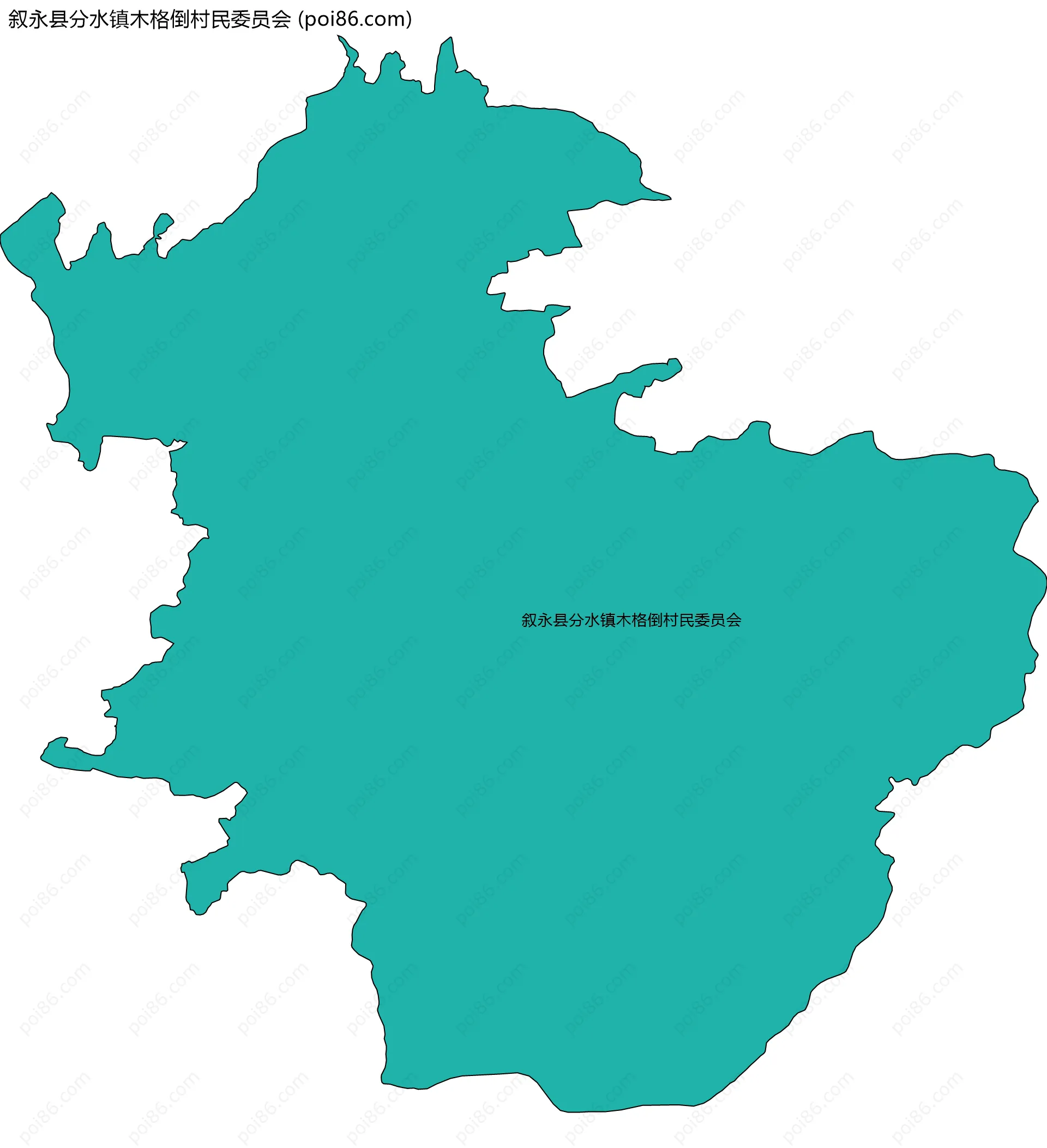 叙永县分水镇木格倒村民委员会边界地图