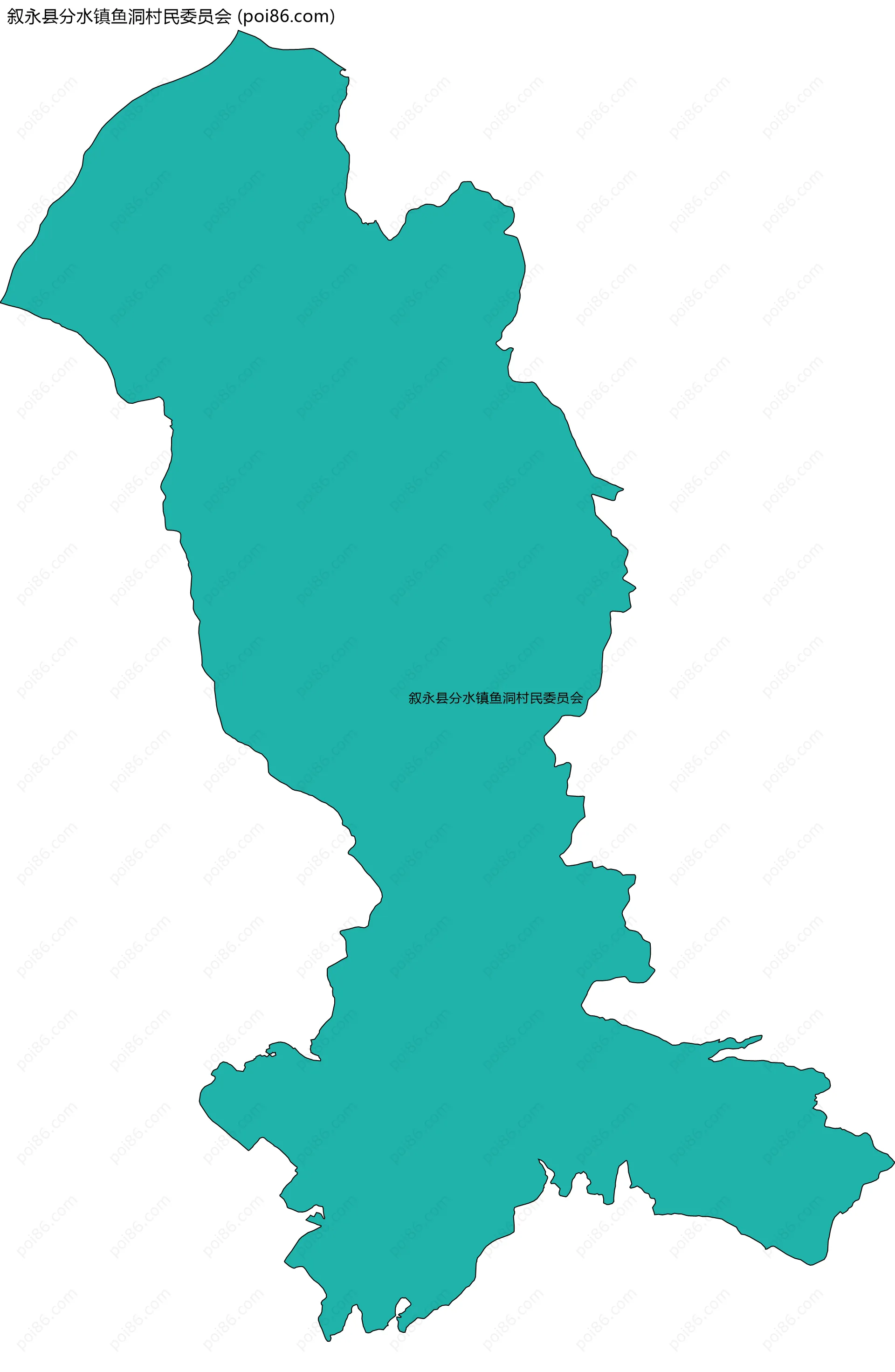 叙永县分水镇鱼洞村民委员会边界地图