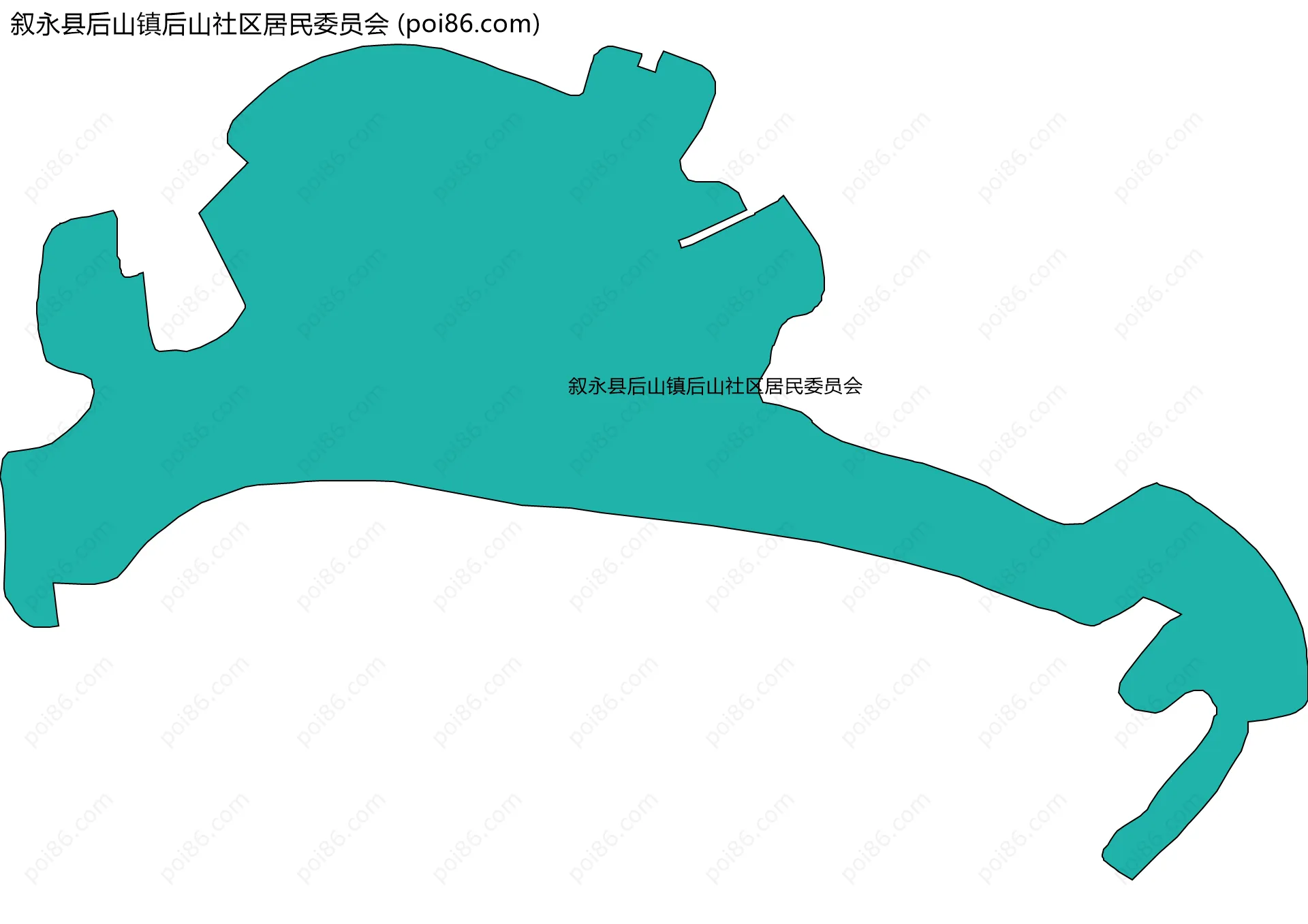 叙永县后山镇后山社区居民委员会边界地图