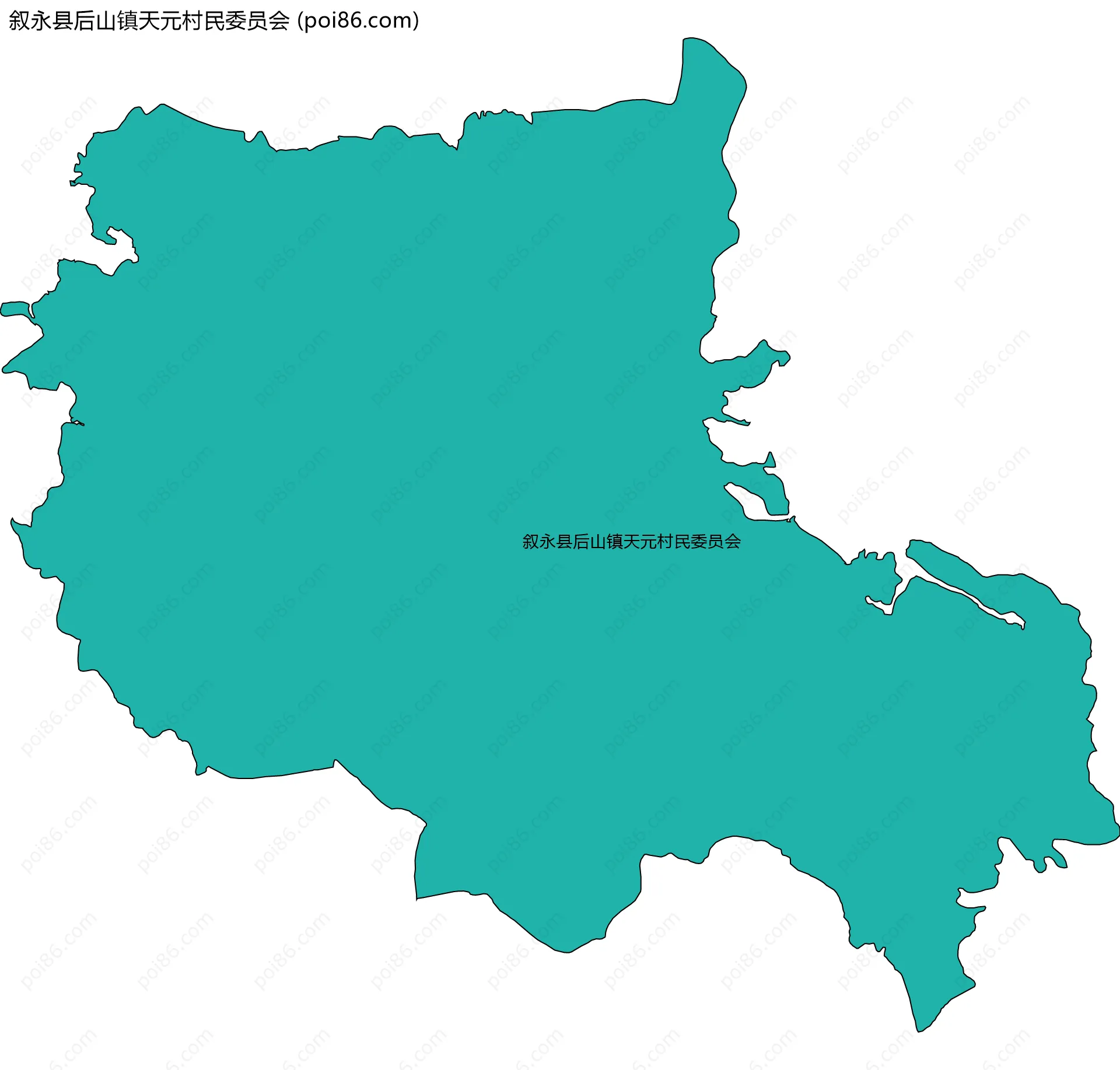 叙永县后山镇天元村民委员会边界地图